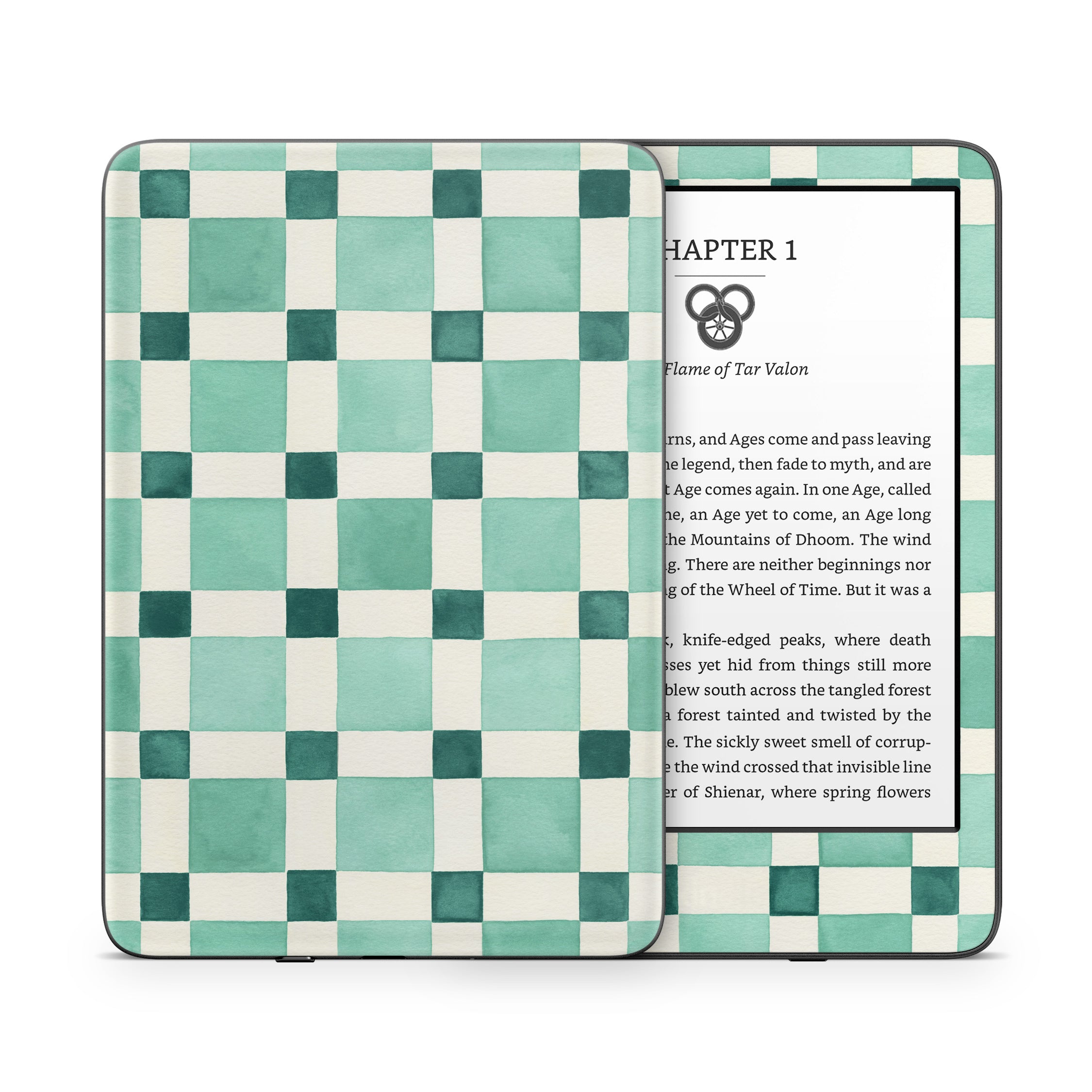 Checker Mosaic Green - Amazon Kindle Skin