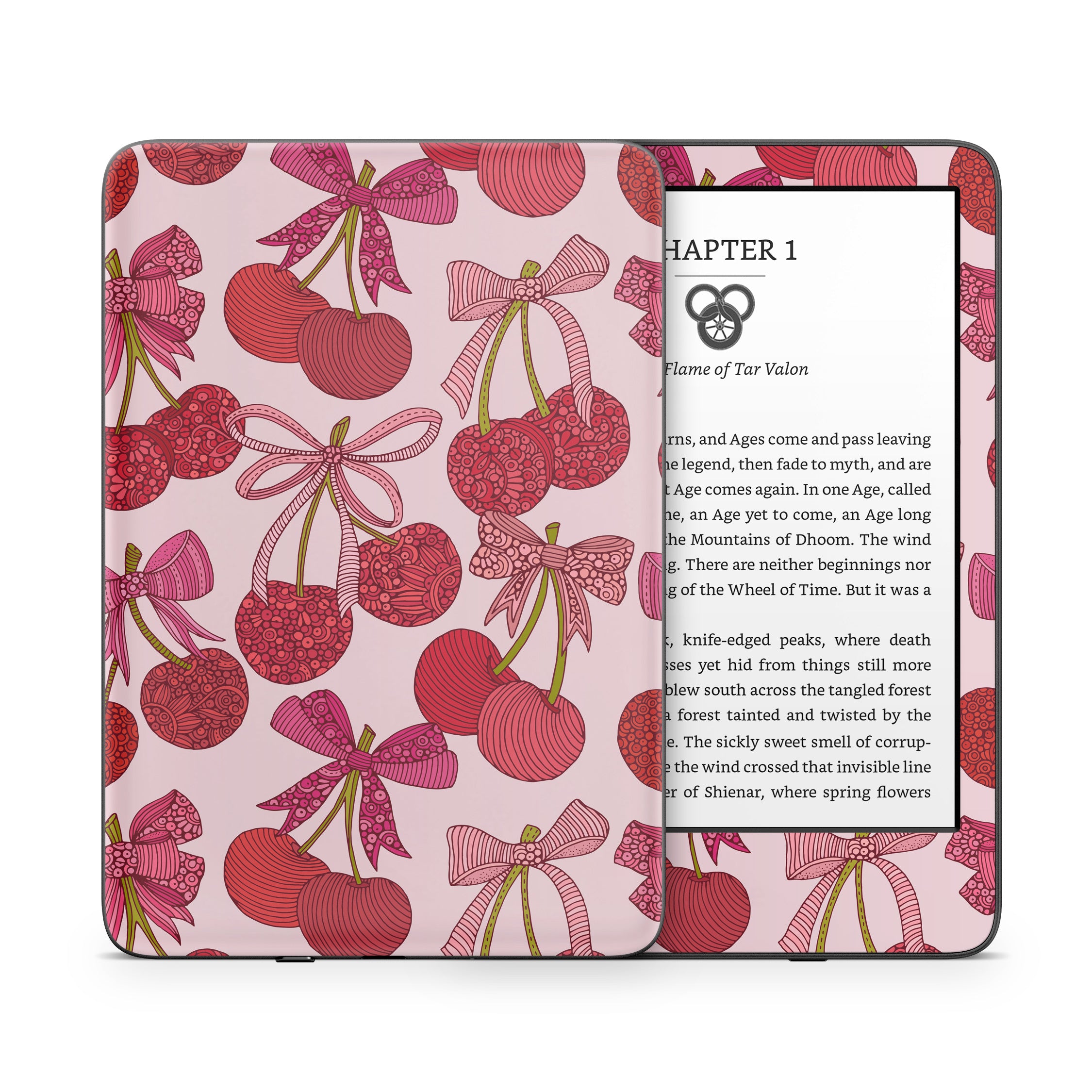 Cherry with Bows - Amazon Kindle Skin