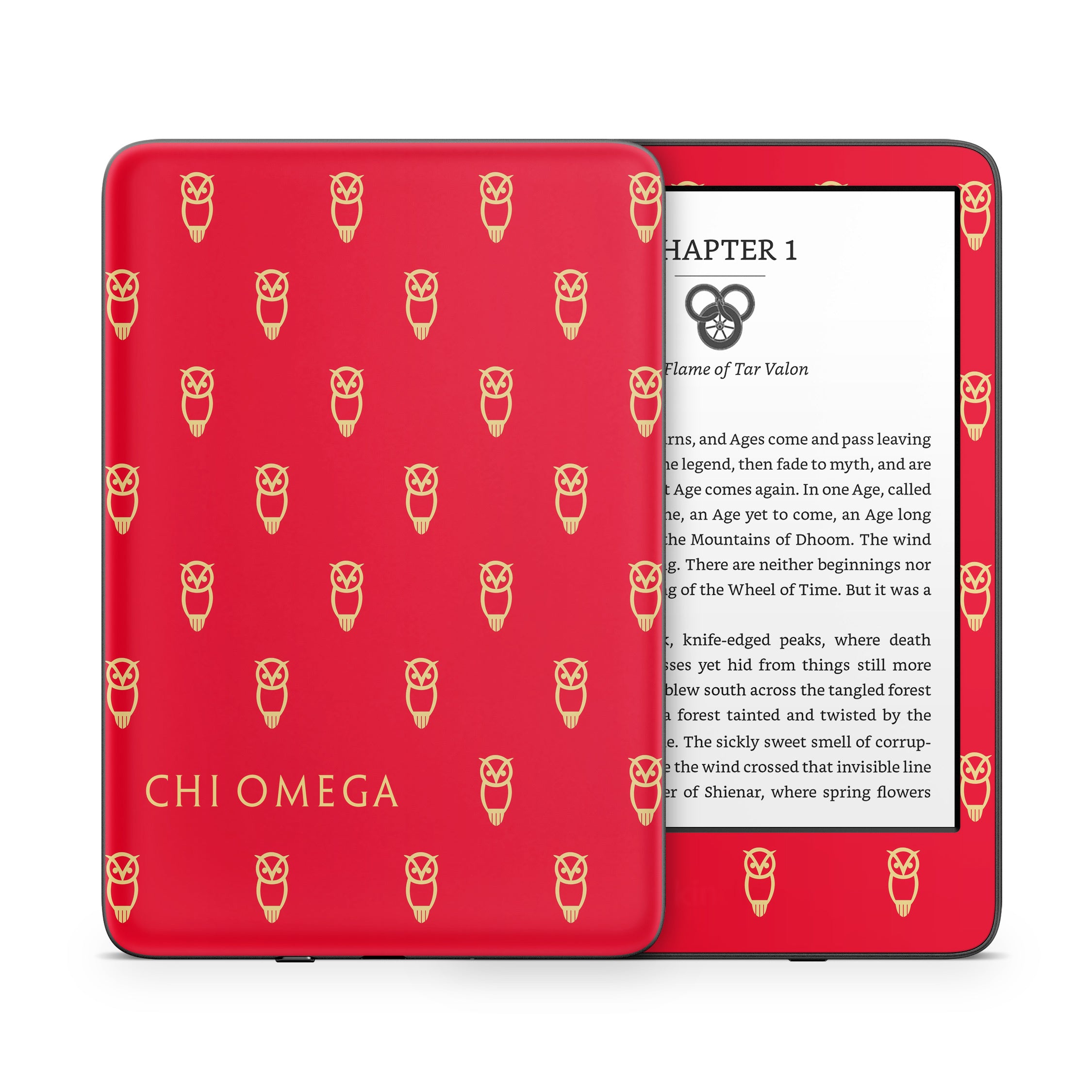 Chi Omega Owl Pattern - Amazon Kindle Skin