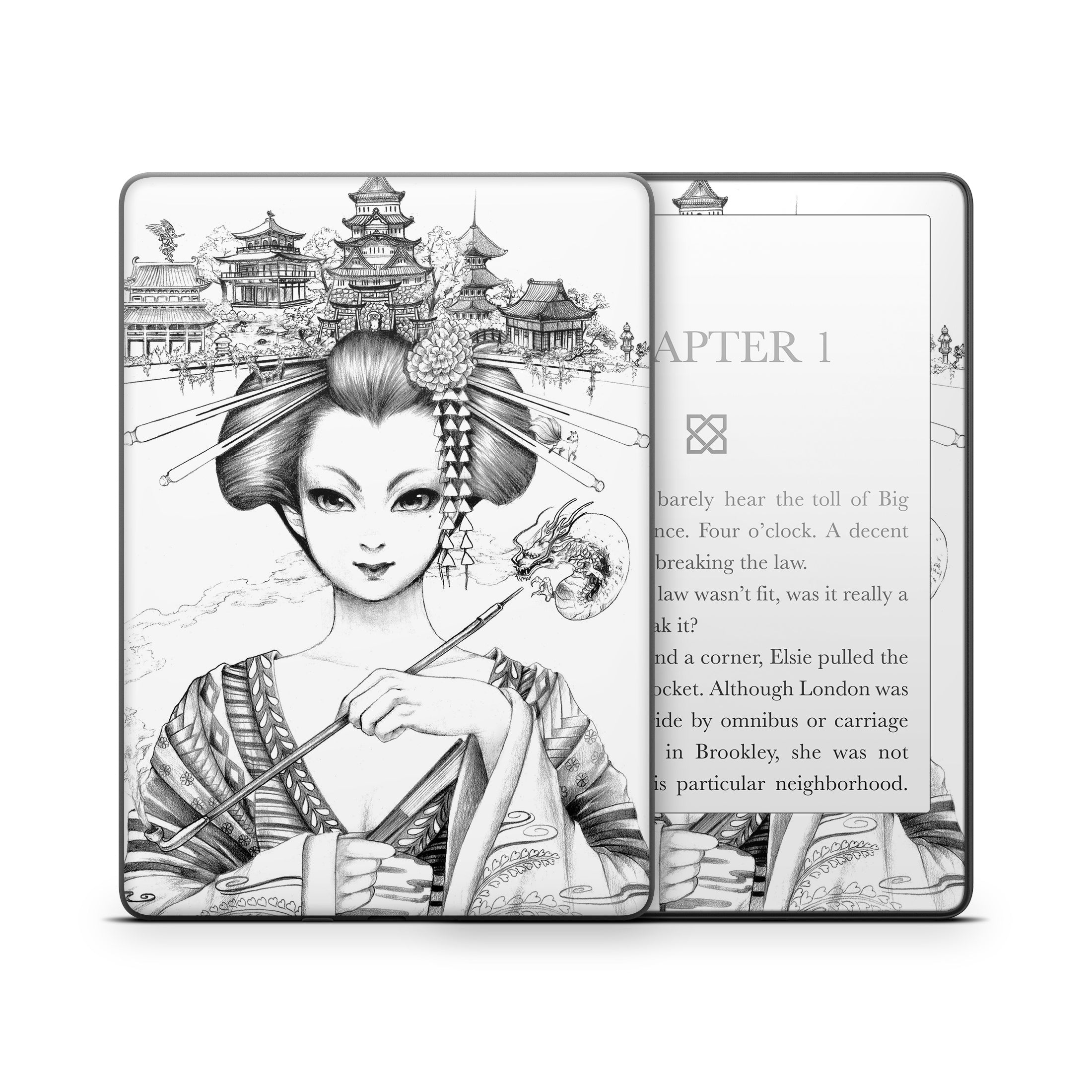 Geisha Sketch - Amazon Kindle Skin