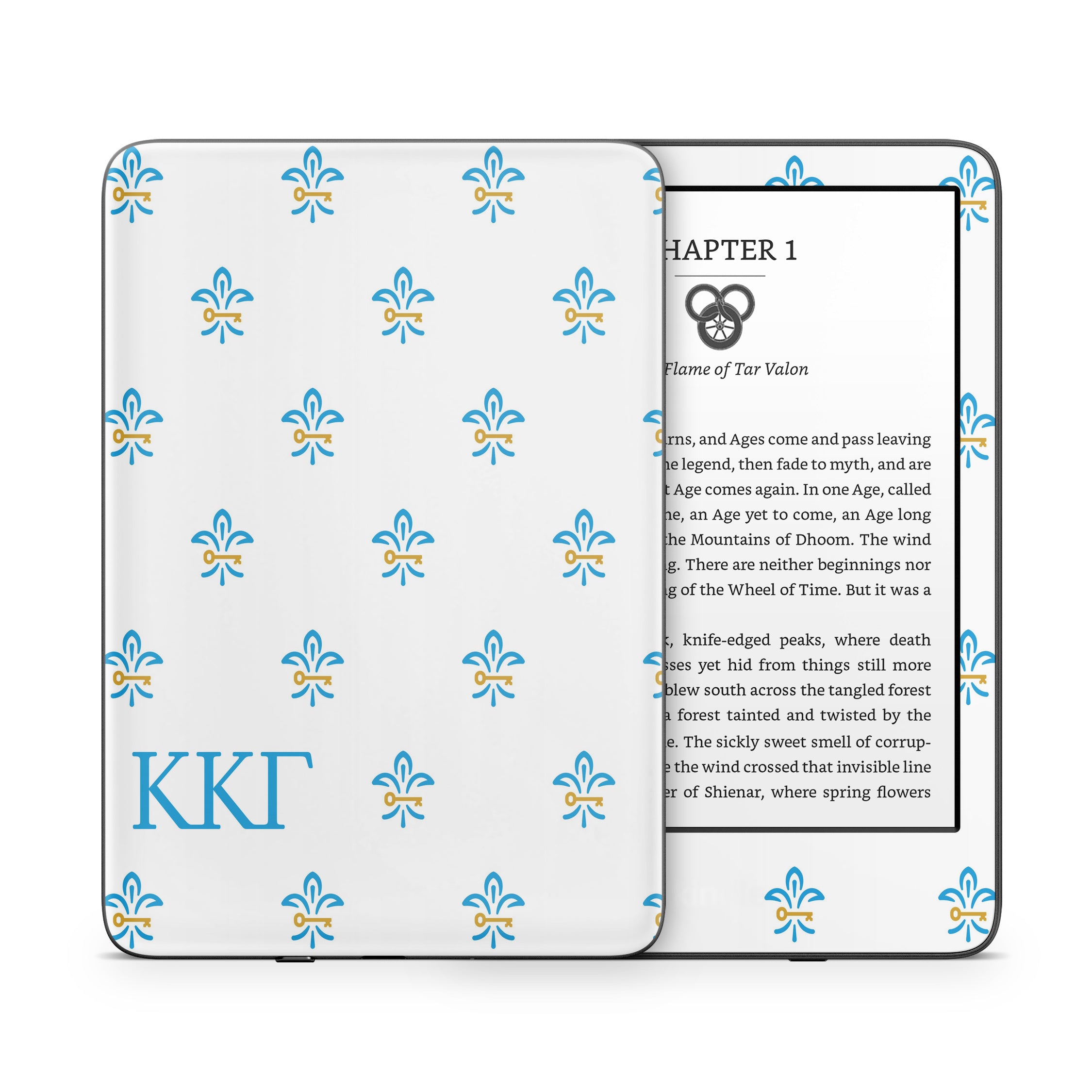 Kappa Kappa Gamma Fleur De Key Pattern White - Amazon Kindle Skin