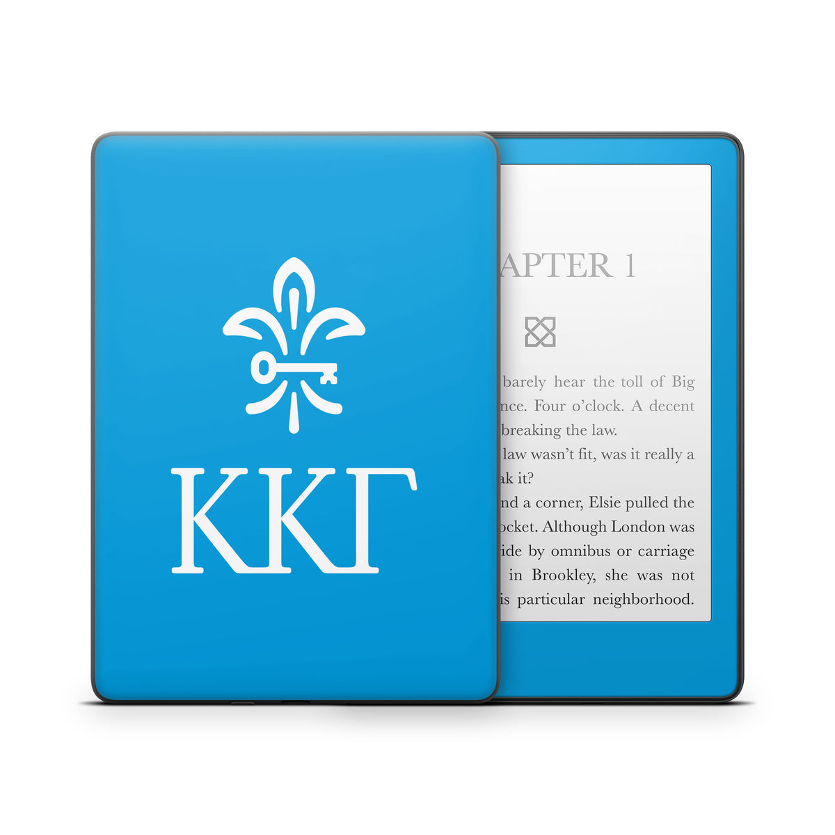 Kappa Kappa Gamma Letterkey Vertical Gamma Blue - Amazon Kindle Skin