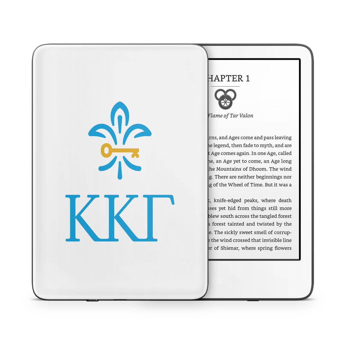 Kappa Kappa Gamma Letterkey Vertical White - Amazon Kindle Skin
