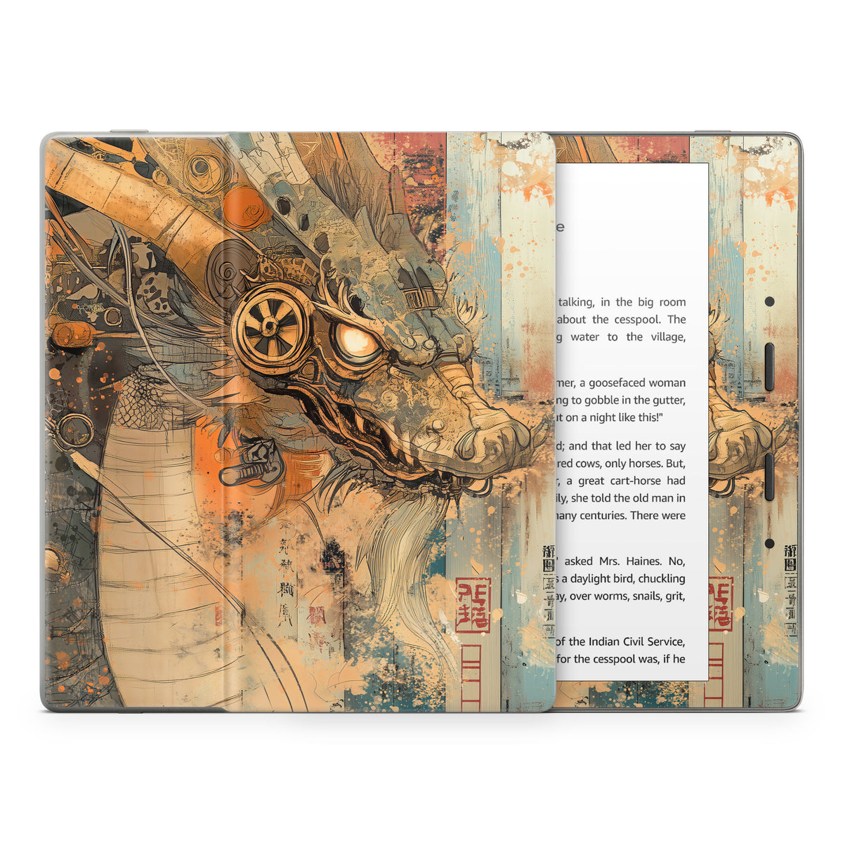 Orange Dragon - Amazon Kindle Skin