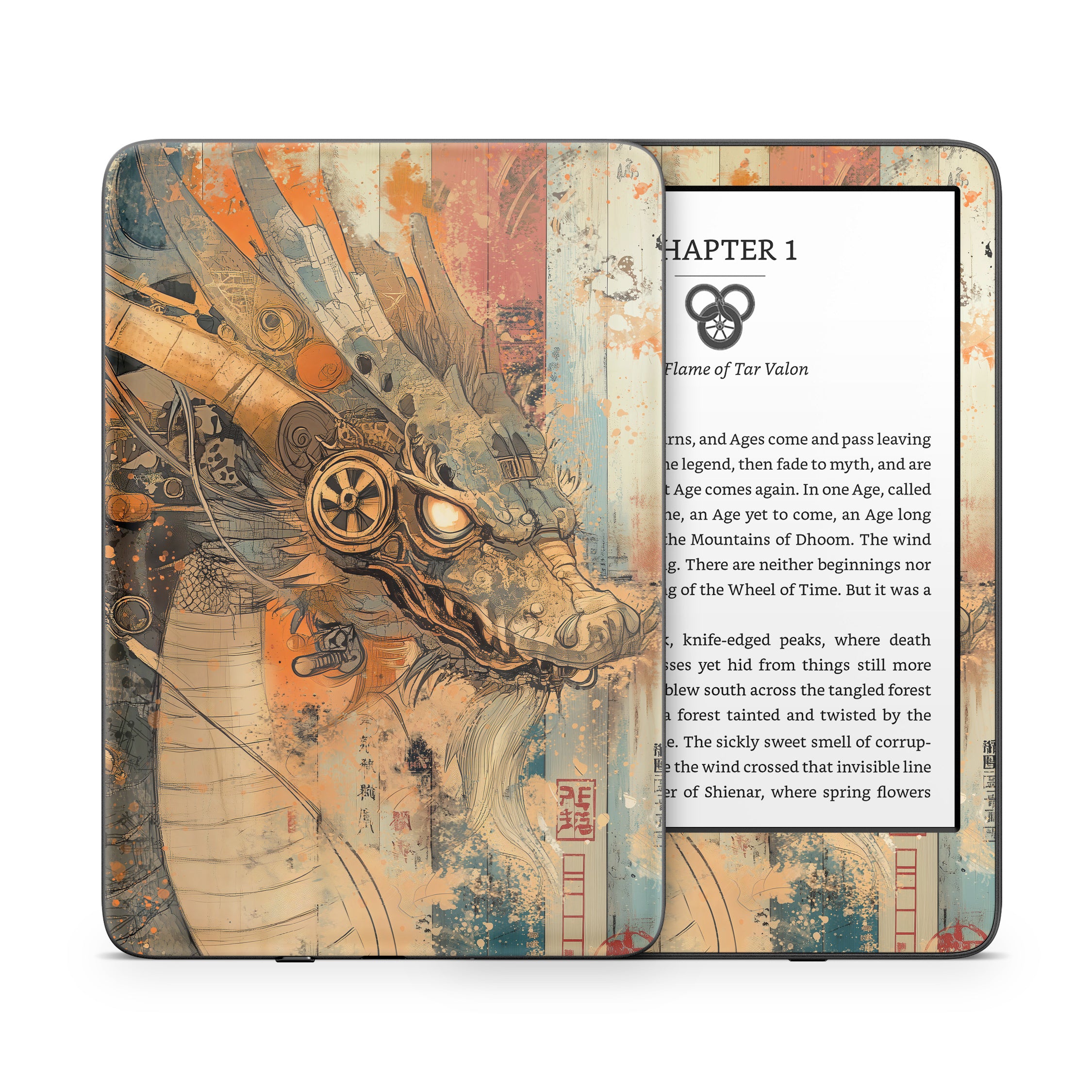 Orange Dragon - Amazon Kindle Skin