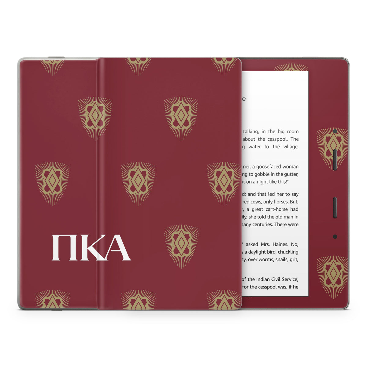 Pi Kappa Alpha Letters Shield Pattern Garnet - Amazon Kindle Skin