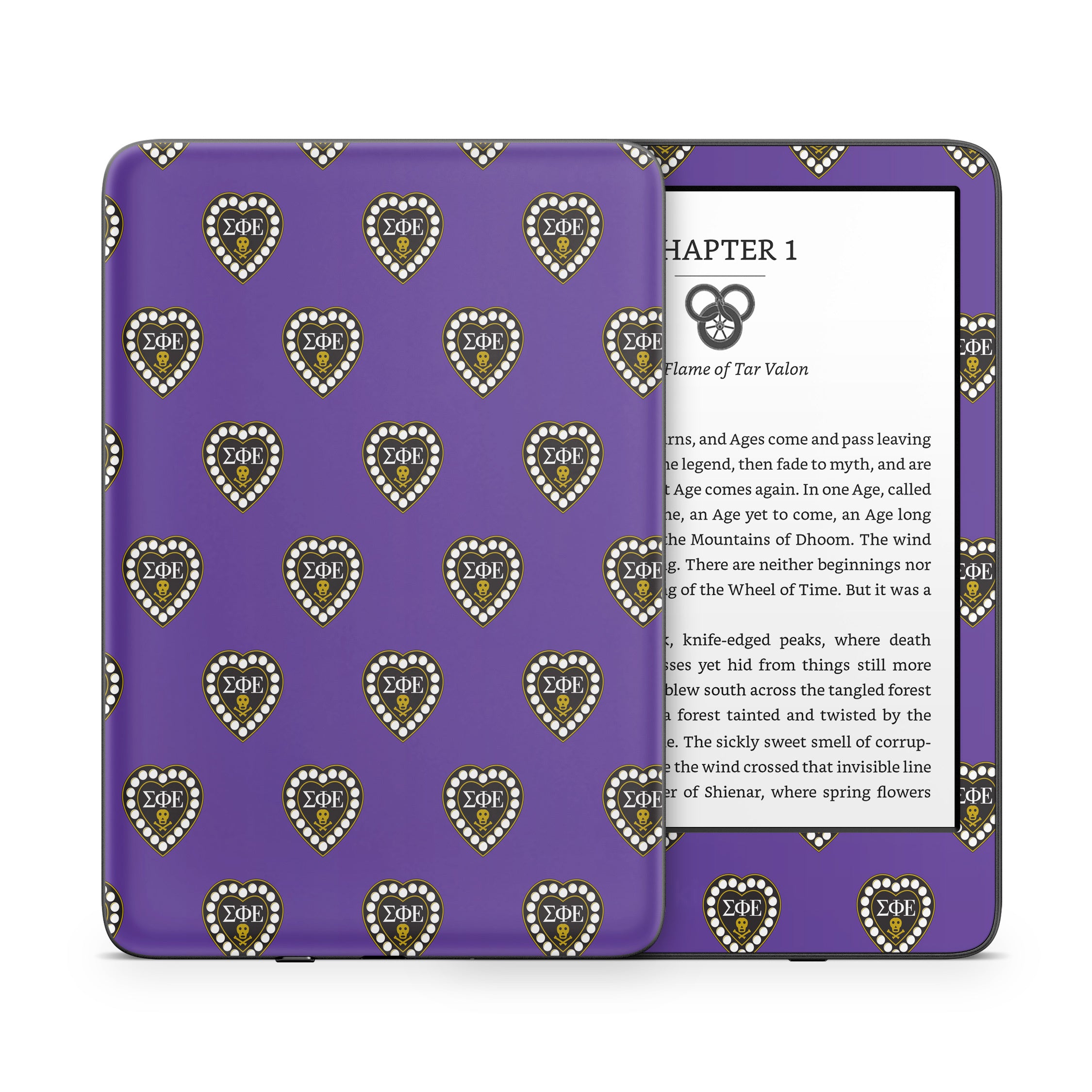 Sigma Phi Epsilon Badge Pattern Purple - Amazon Kindle Skin