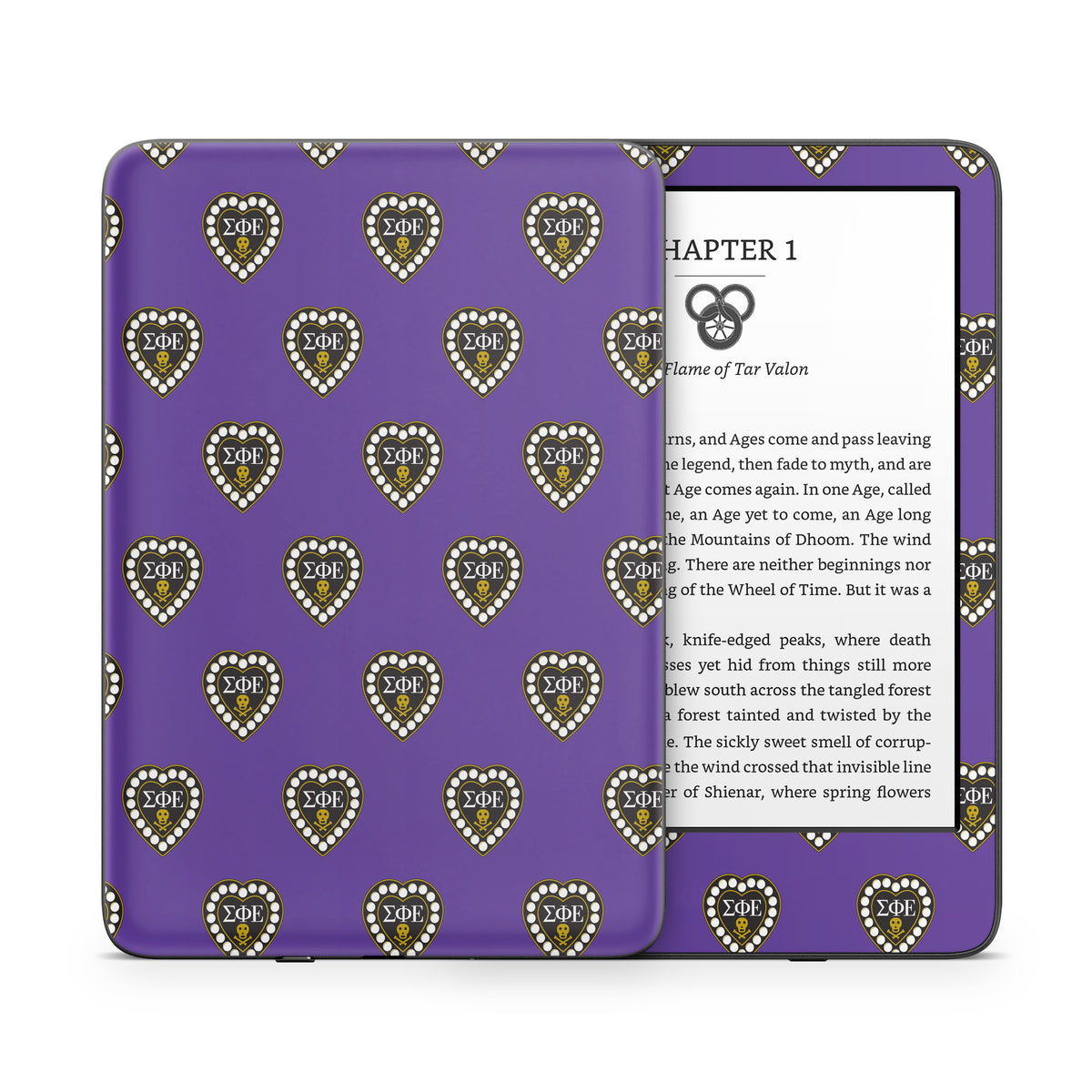 Sigma Phi Epsilon Badge Pattern Purple - Amazon Kindle Skin