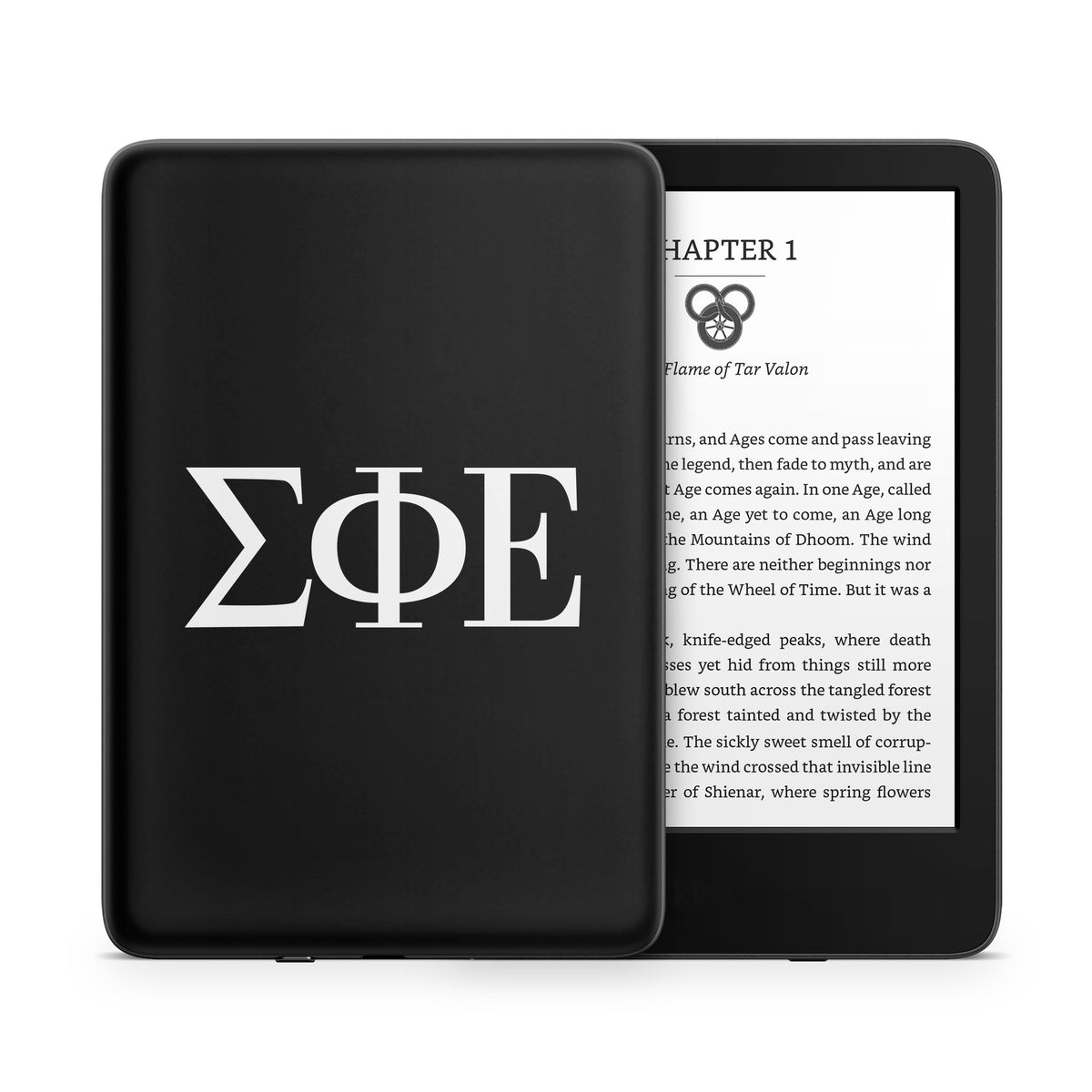 Sigma Phi Epsilon Greek Letters Black - Amazon Kindle Skin