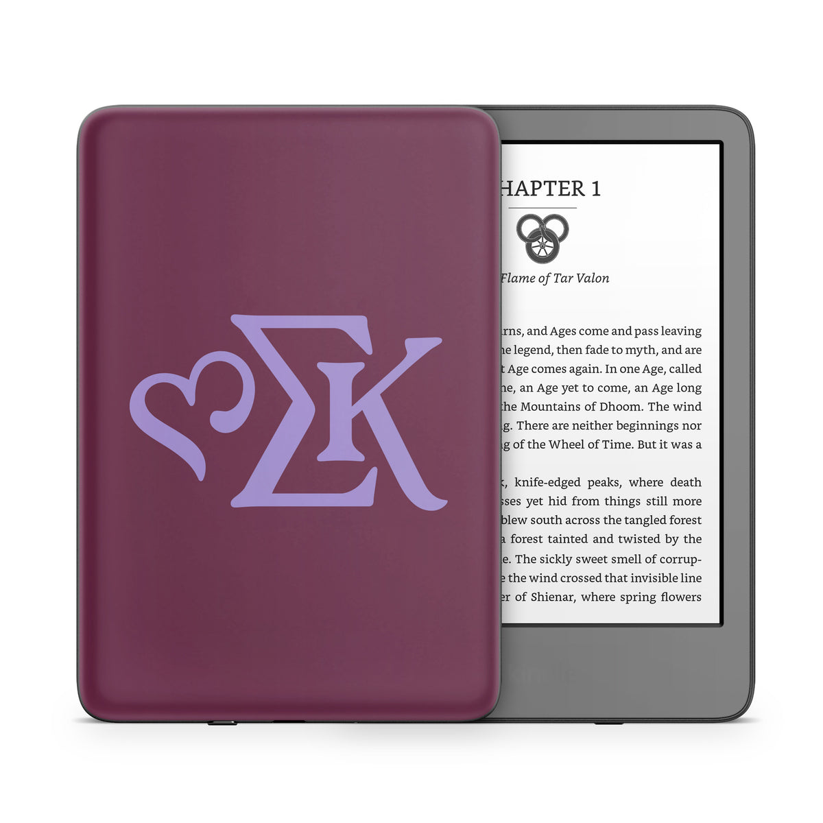 Sigma Kappa Greek Letters Legacy Lavender on Mary Maroon - Amazon Kindle Skin