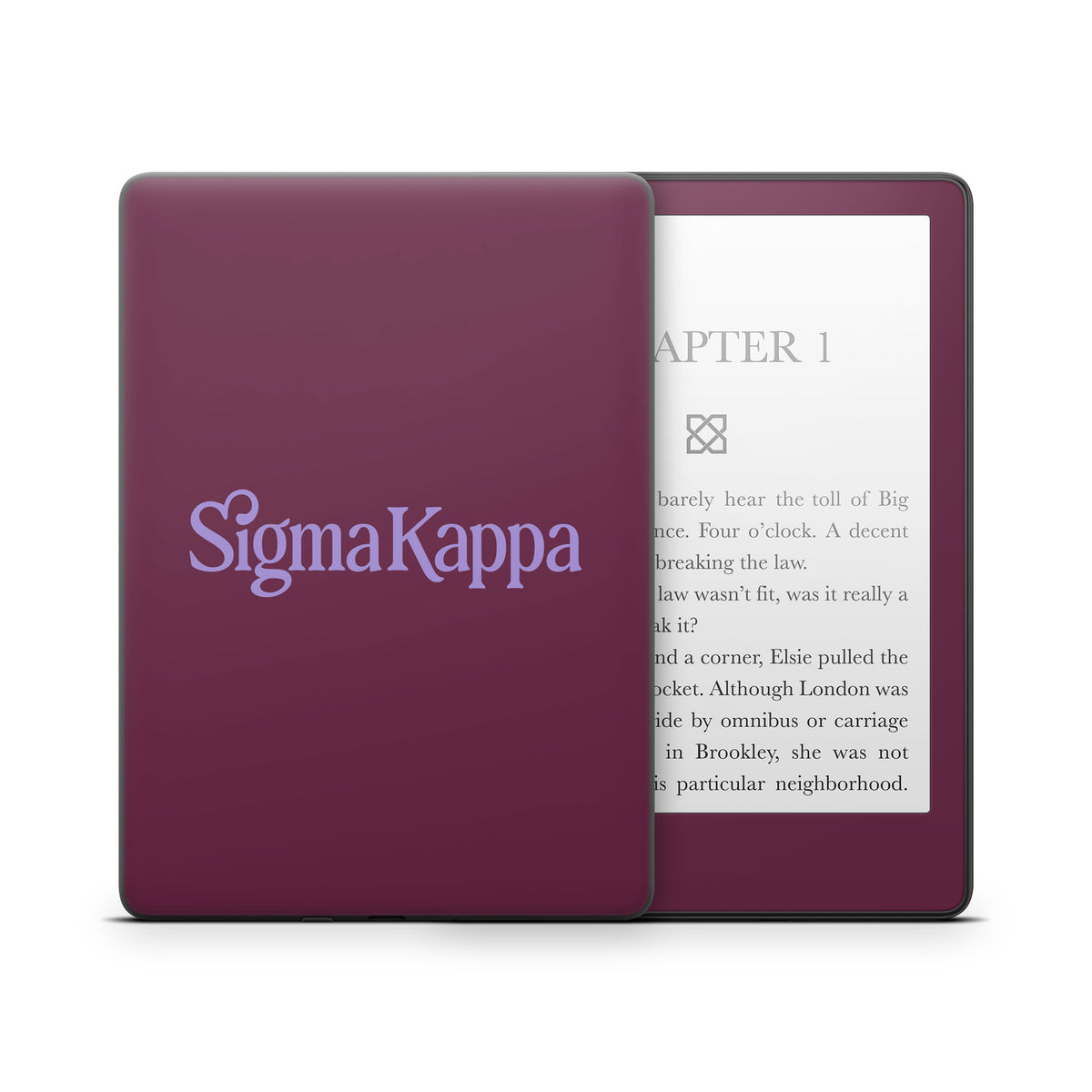 Sigma Kappa Primary Logo Legacy Lavender on Mary Maroon - Amazon Kindle Skin