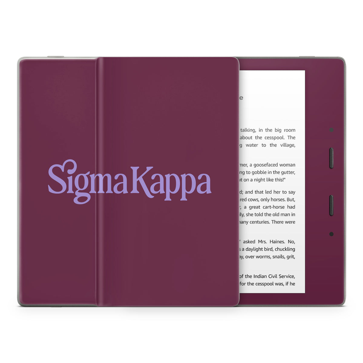 Sigma Kappa Primary Logo Legacy Lavender on Mary Maroon - Amazon Kindle Skin