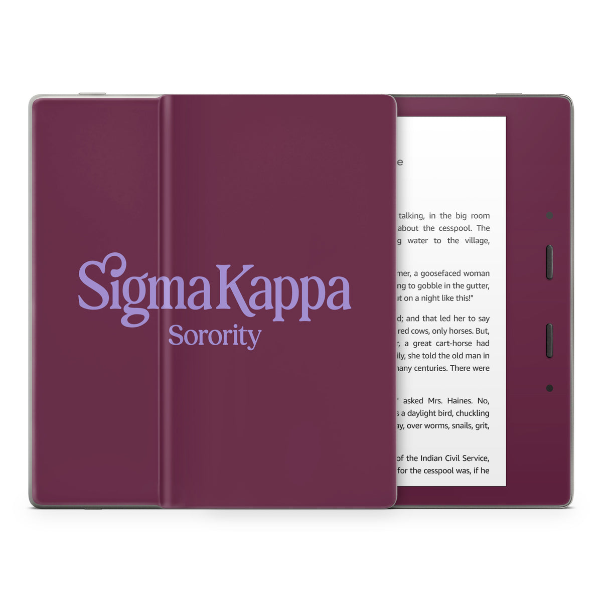 Sigma Kappa Sorority Logo Legacy Lavender on Mary Maroon - Amazon Kindle Skin