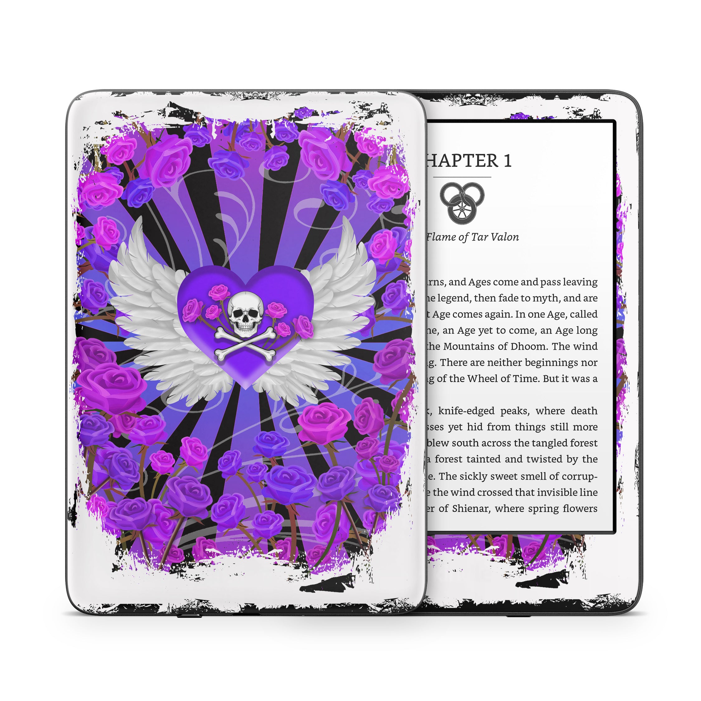 Skull and Roses - Amazon Kindle Skin