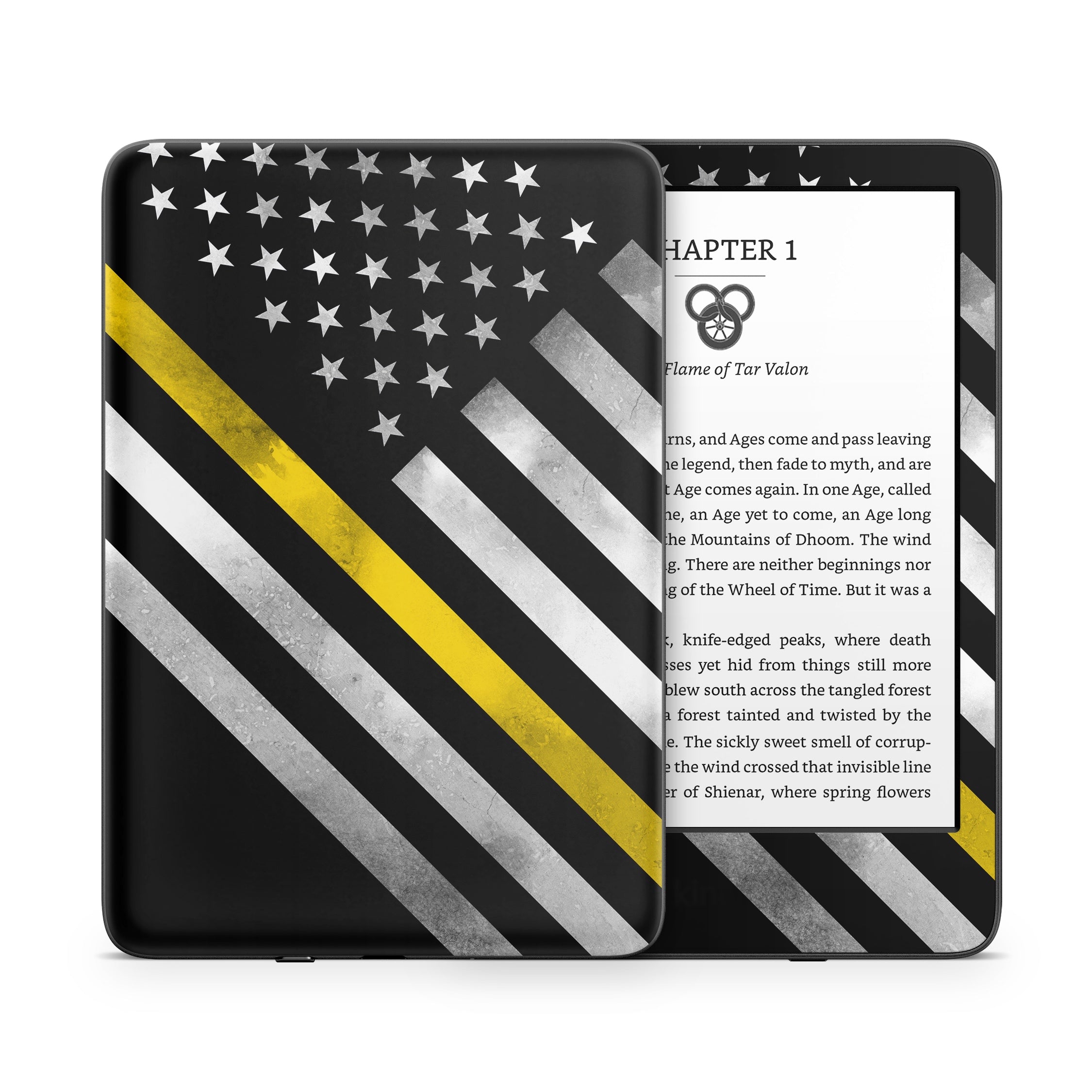 Thin Yellow Line Hero - Amazon Kindle Skin
