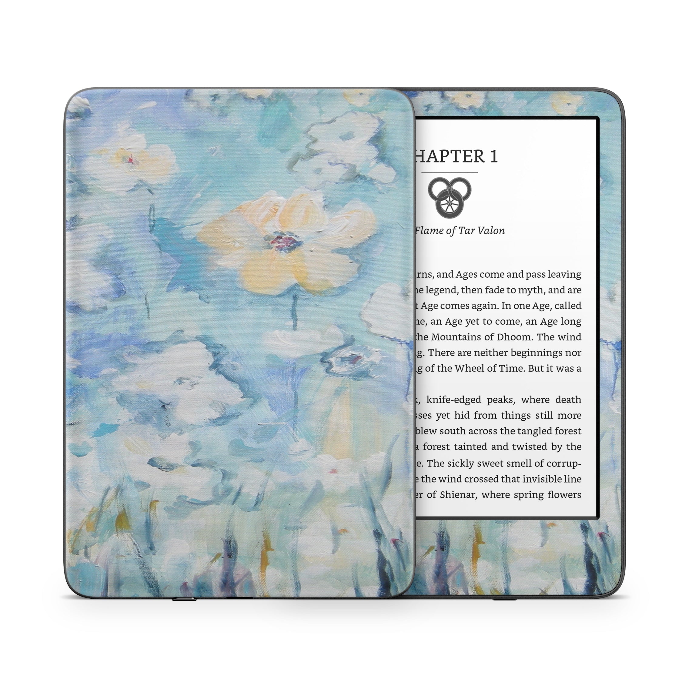 White & Blue - Amazon Kindle Skin