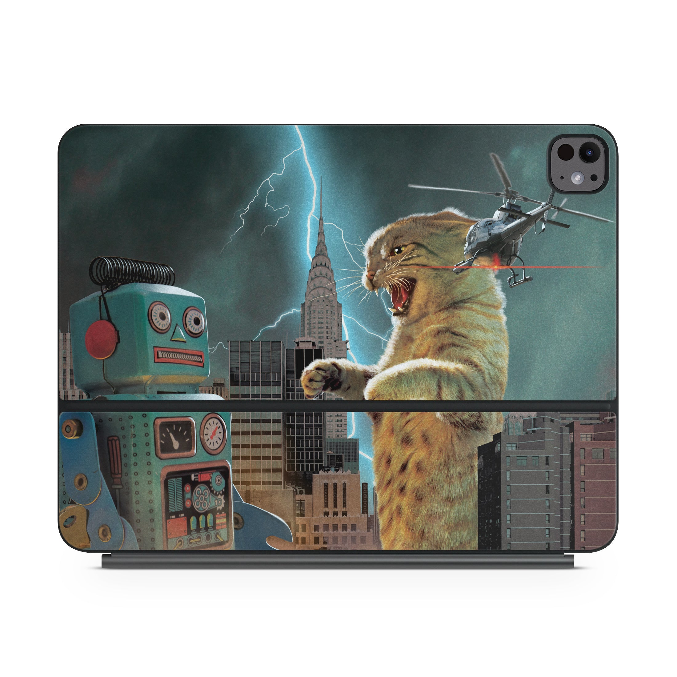 Catzilla Vs Robot - Apple Magic Keyboard for iPad Skin