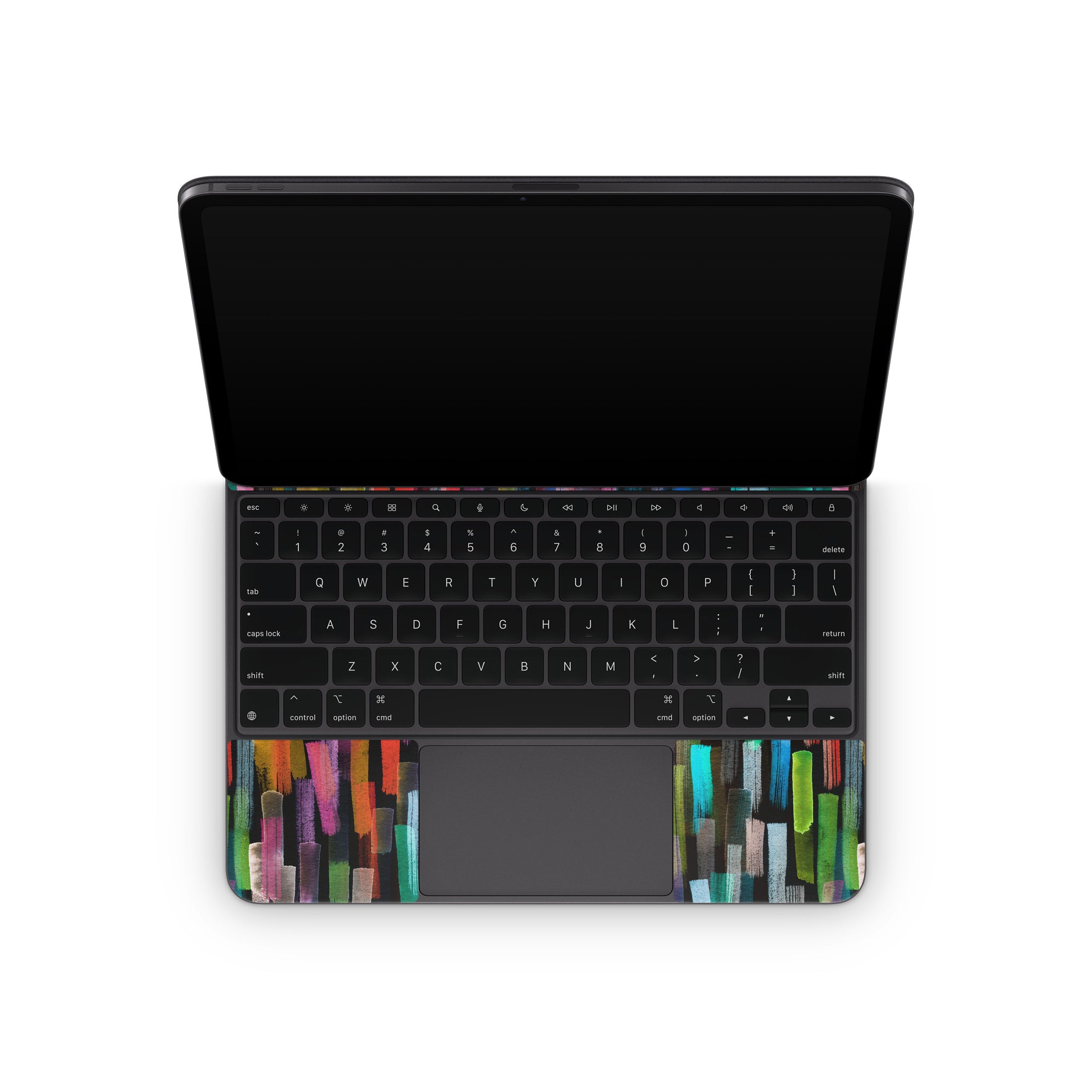 Colorful Brushstrokes Black - Apple Magic Keyboard for iPad Skin