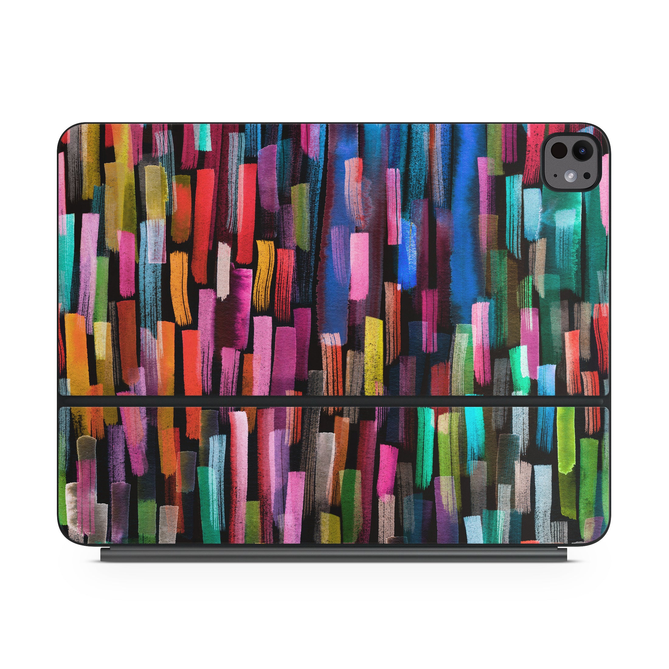 Colorful Brushstrokes Black - Apple Magic Keyboard for iPad Skin