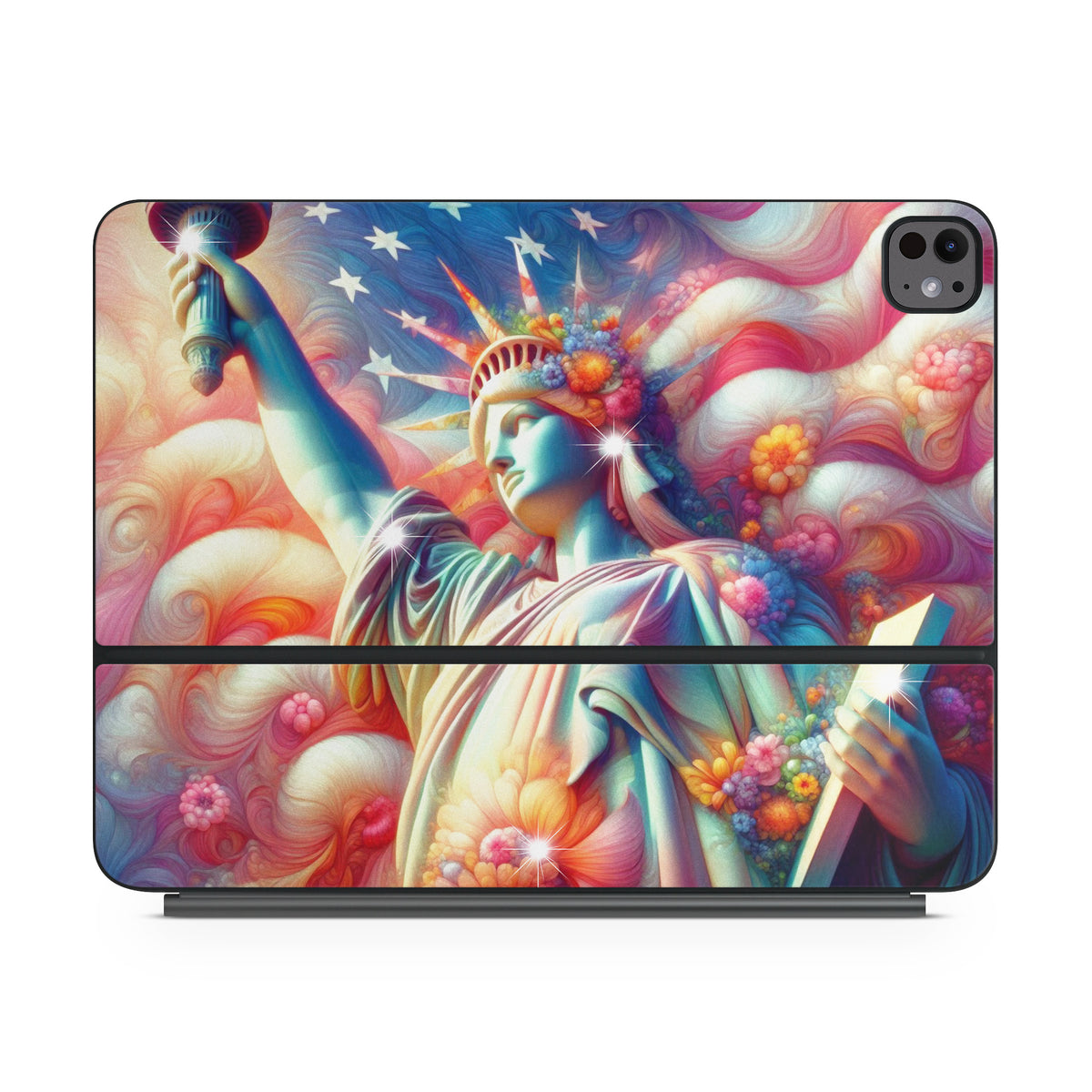 Lady Liberty and Flowers - Apple Magic Keyboard for iPad Skin