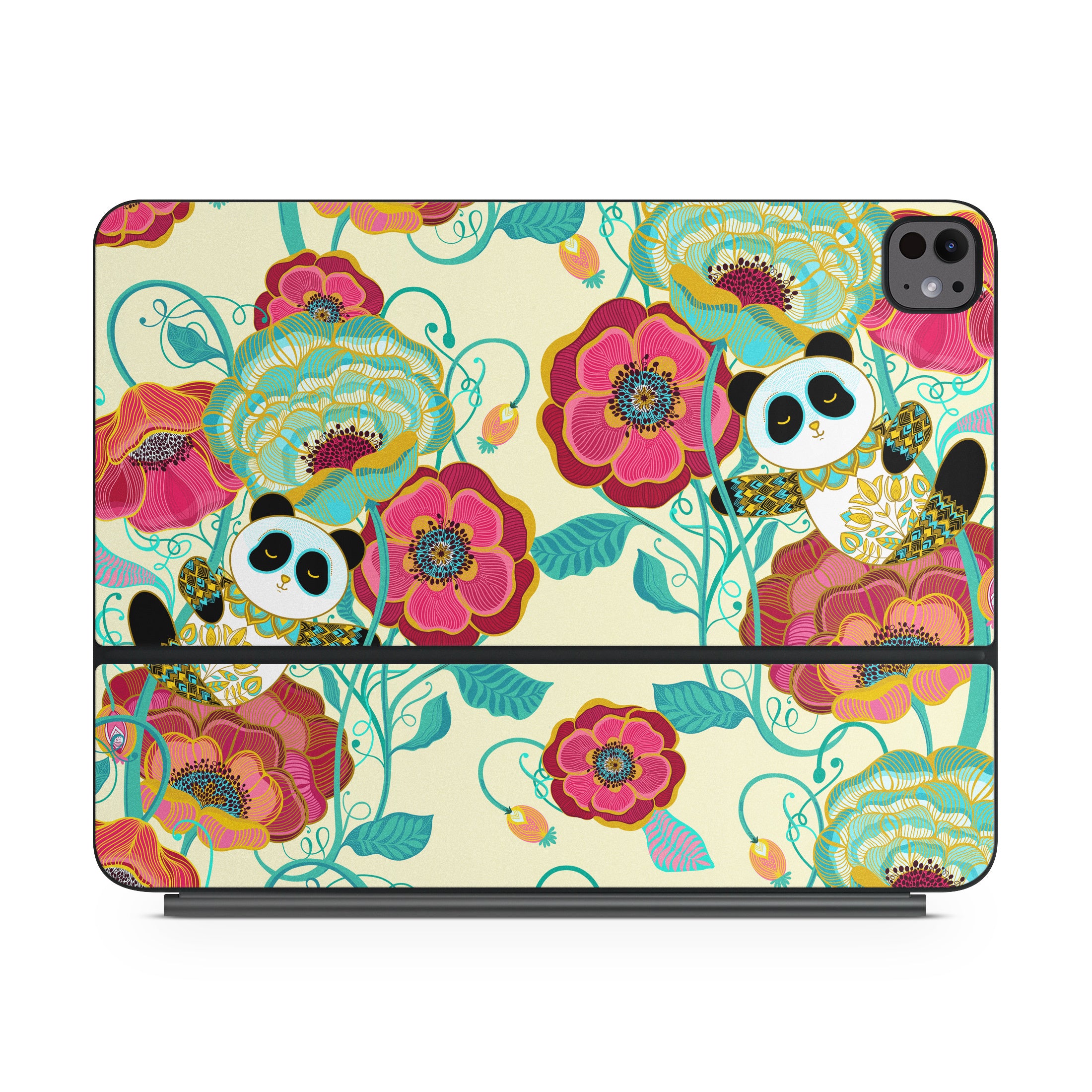 Panda Flowers - Apple Magic Keyboard for iPad Skin