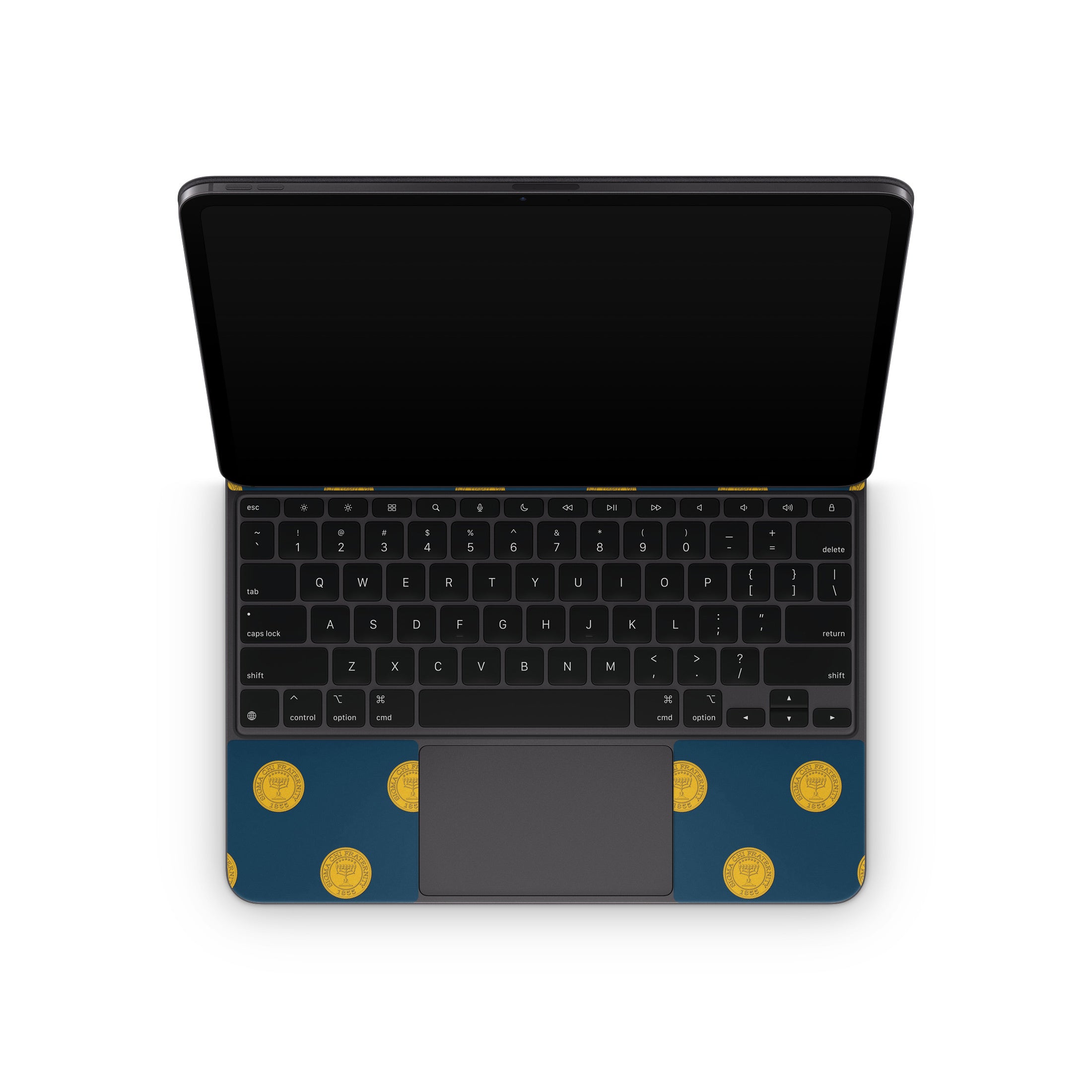 Sigma Chi Seal Pattern with Letters Navy - Apple Magic Keyboard for iPad Skin