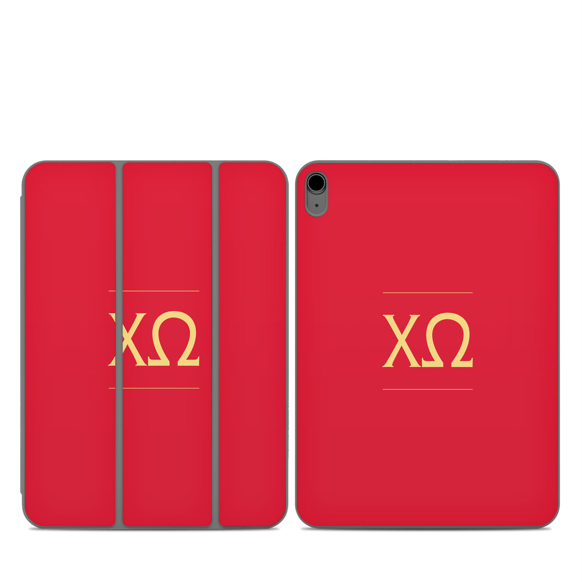 Chi Omega Letters Cardinal - Apple Smart Folio Skin