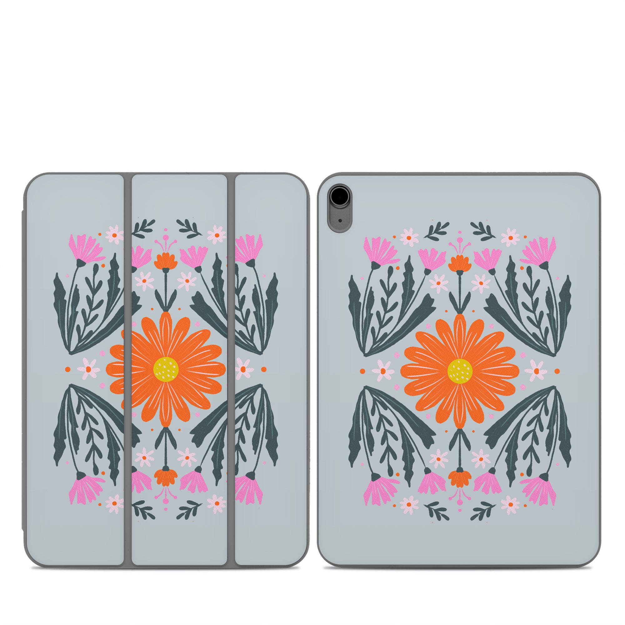 Pink and Orange Flowers - Apple Smart Folio Skin