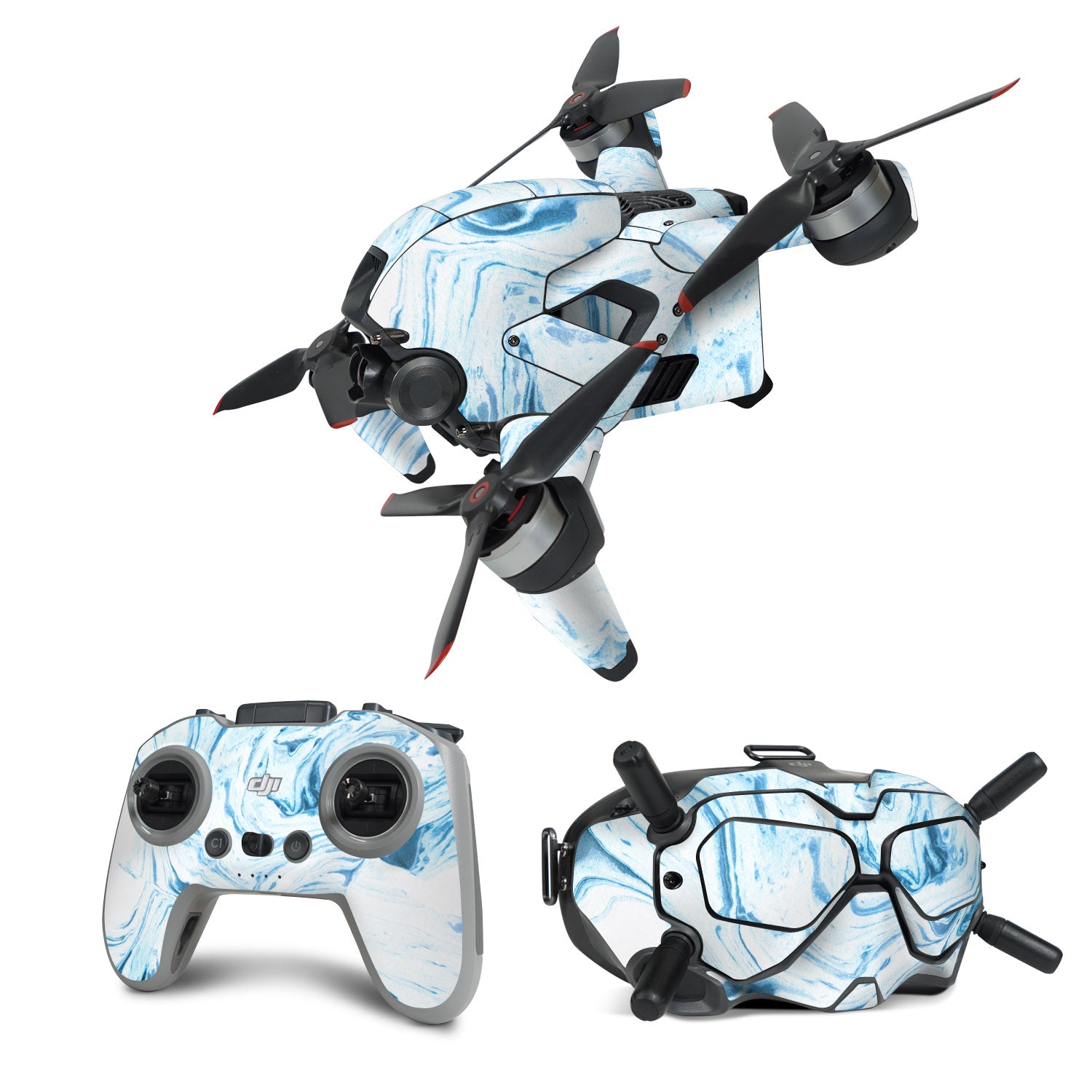 Azul Marble - DJI FPV Combo Skin