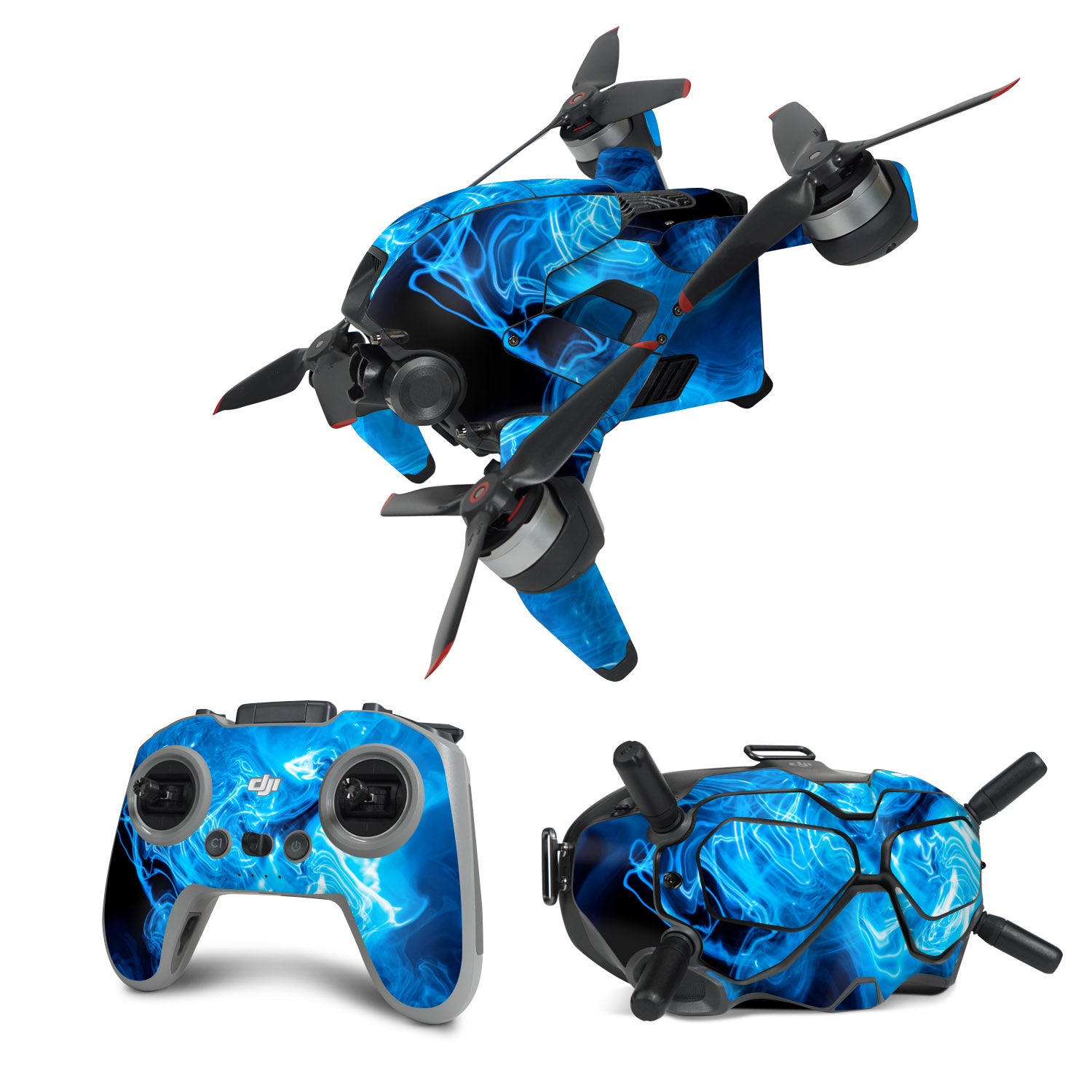 Blue Quantum Waves - DJI FPV Combo Skin