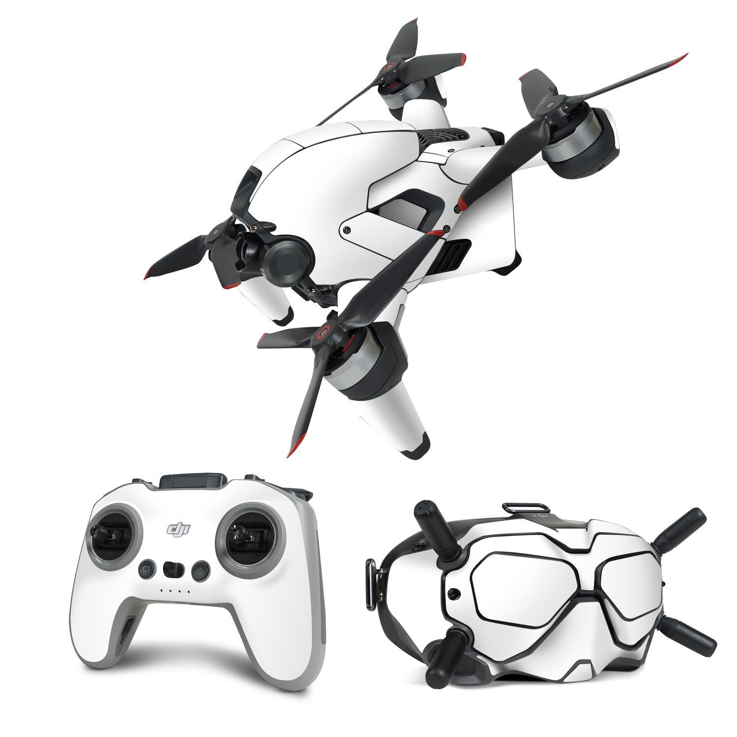 Solid State White - DJI FPV Combo Skin