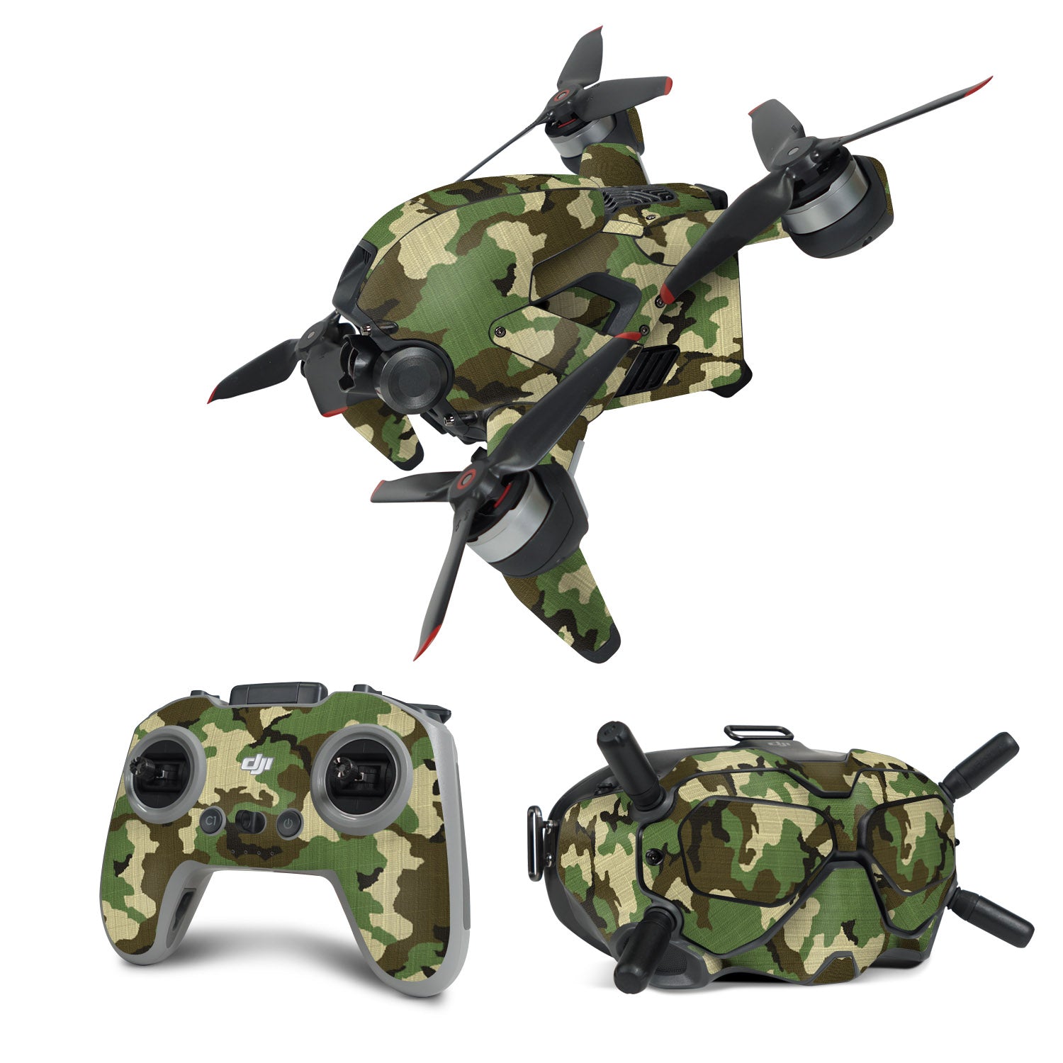 Woodland Camo - DJI FPV Combo Skin