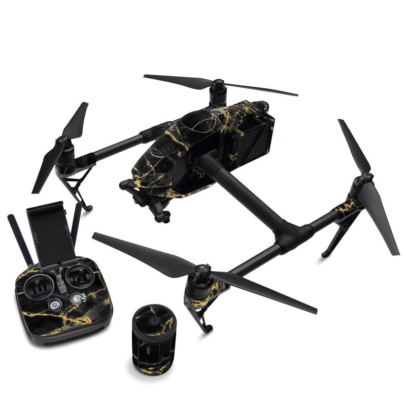 Black Gold Marble - DJI Inspire 2 Skin