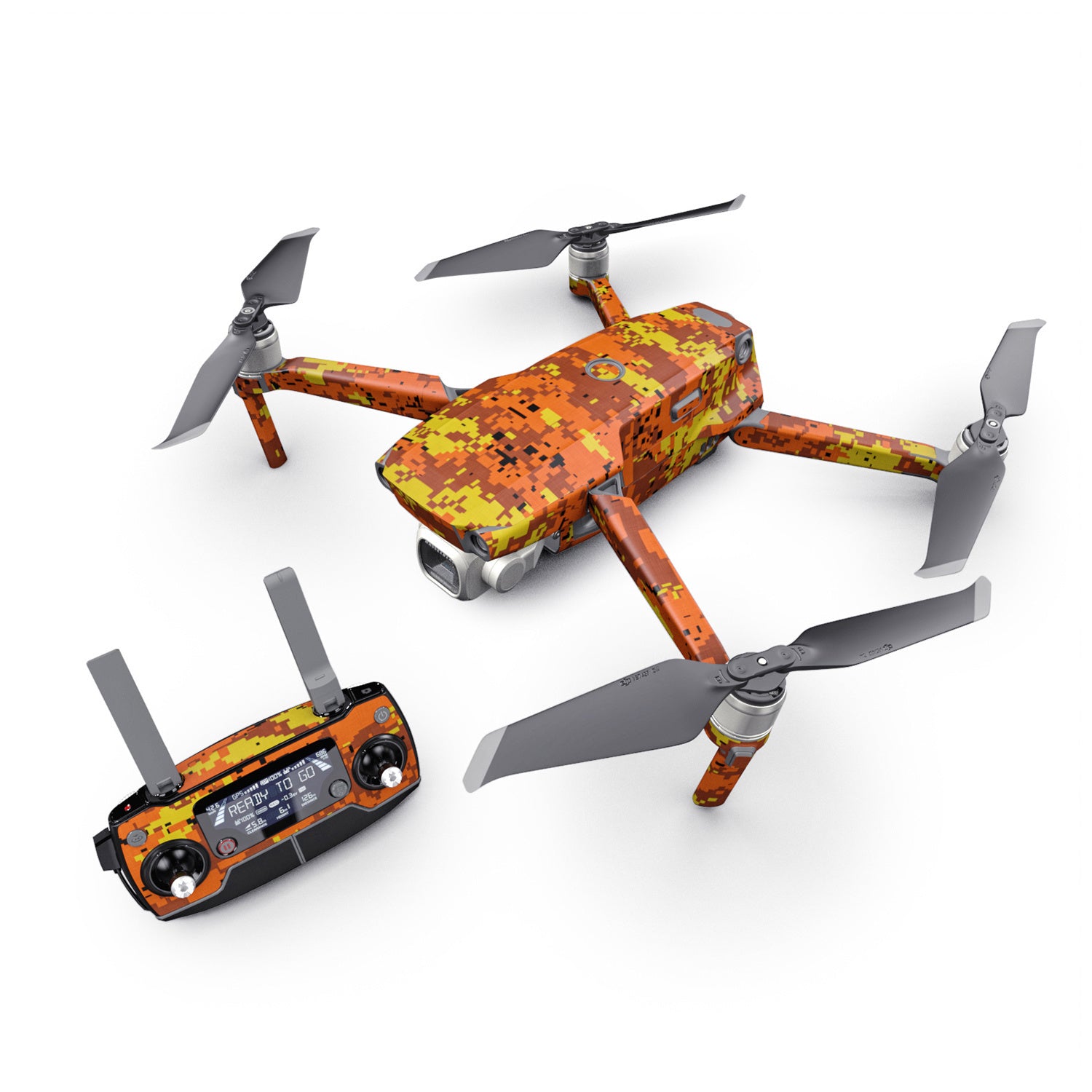Digital Orange Camo - DJI Mavic 2 Skin