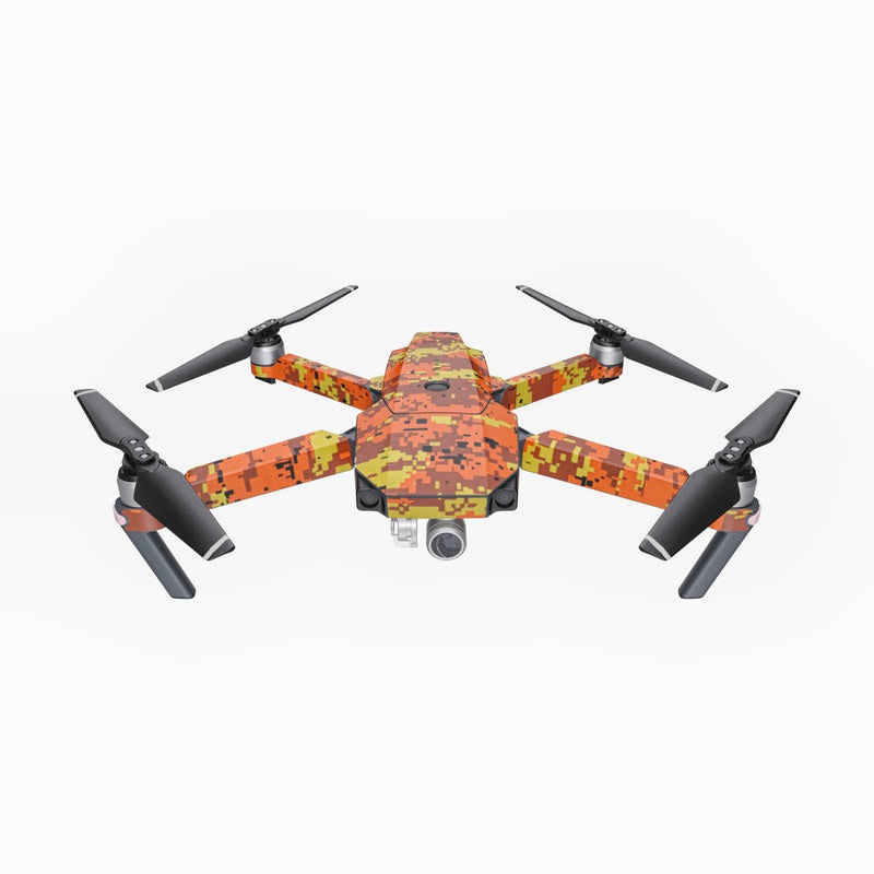 Digital Orange Camo - DJI Mavic Pro Skin