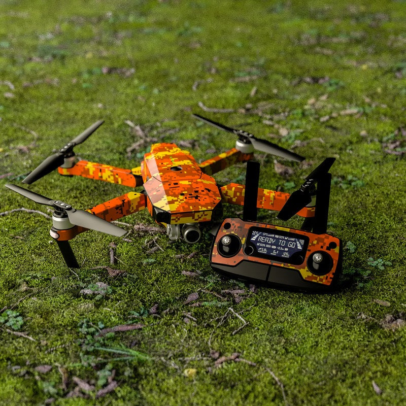 Digital Orange Camo - DJI Mavic Pro Skin