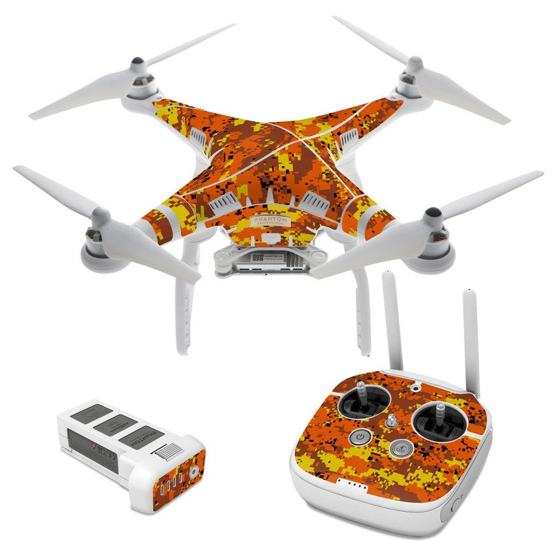 Digital Orange Camo - DJI Phantom 3 Skin