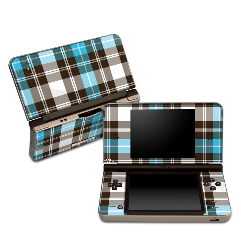 Turquoise Plaid - Nintendo DSi XL Skin
