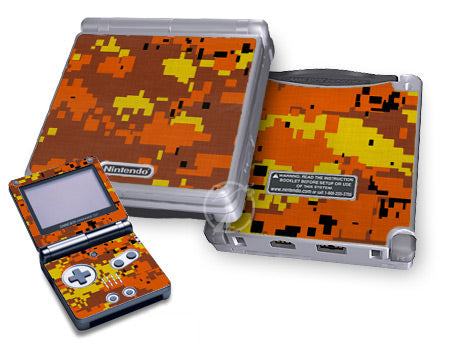 Digital Orange Camo - Nintendo GameBoy Advance SP Skin