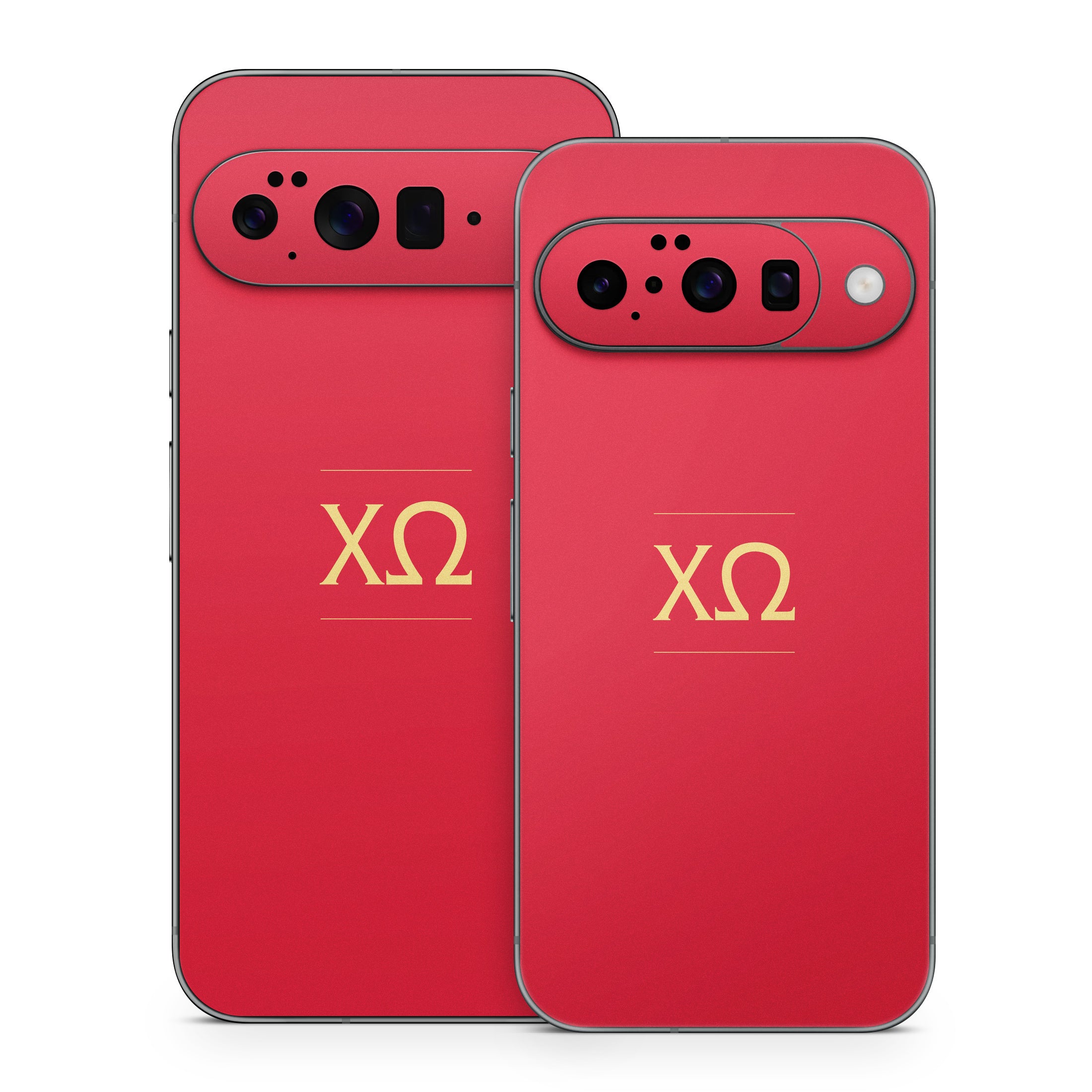 Chi Omega Letters Cardinal - Google Pixel 10 Skin