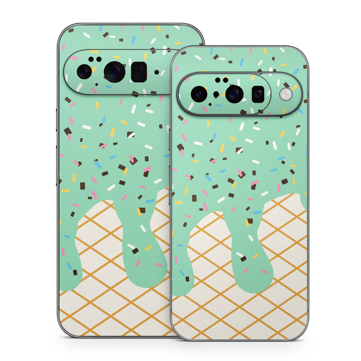 Mint Chocolate Chip Ice Cream Drip - Google Pixel 10 Skin
