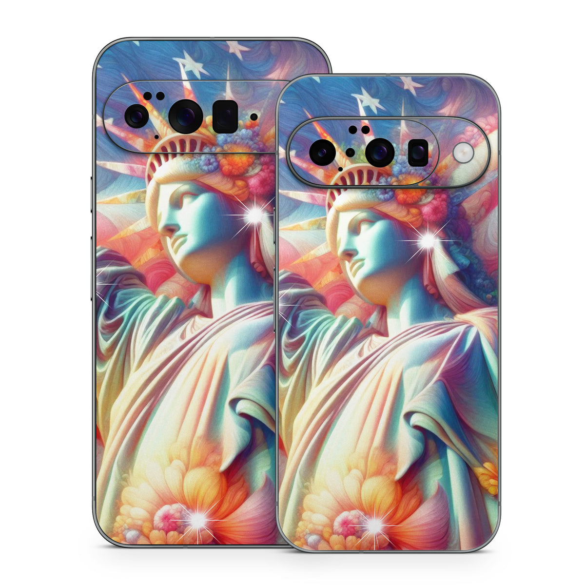 Lady Liberty and Flowers - Google Pixel 10 Skin