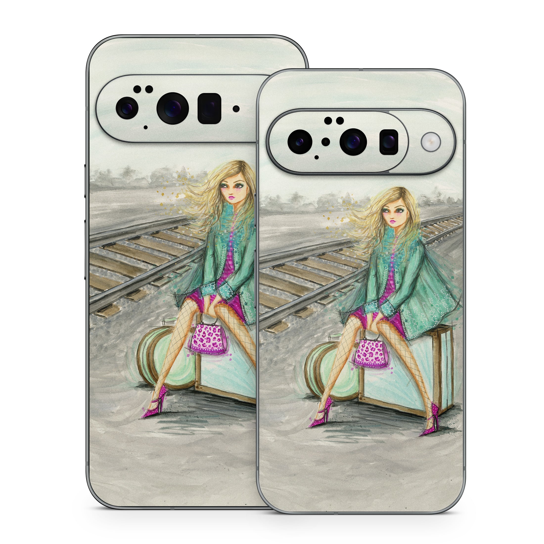 Lulu Waiting by the Train Tracks - Google Pixel 10 Skin