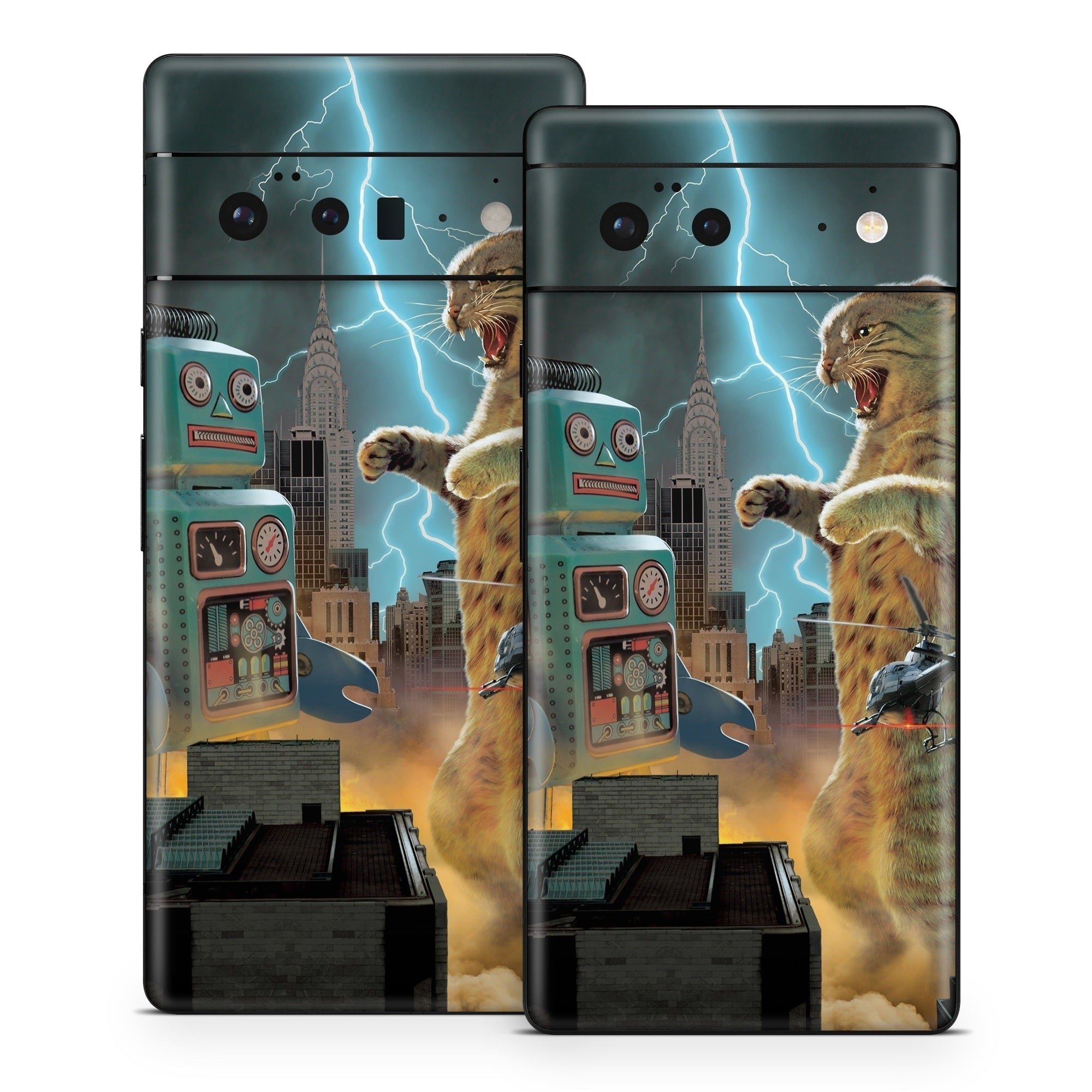 Catzilla Vs Robot - Google Pixel 6 Skin