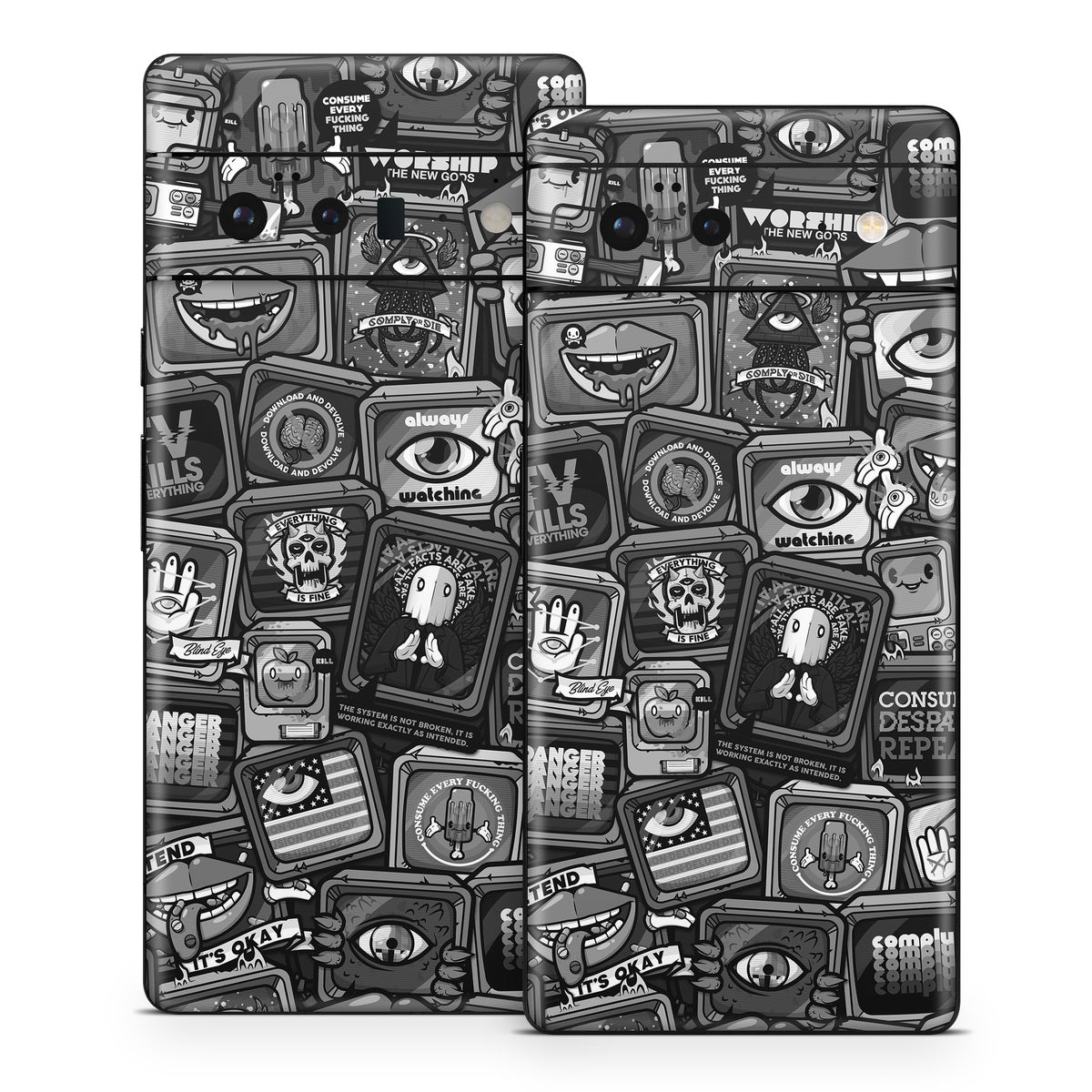 Distraction Tactic B&W - Google Pixel 6 Skin