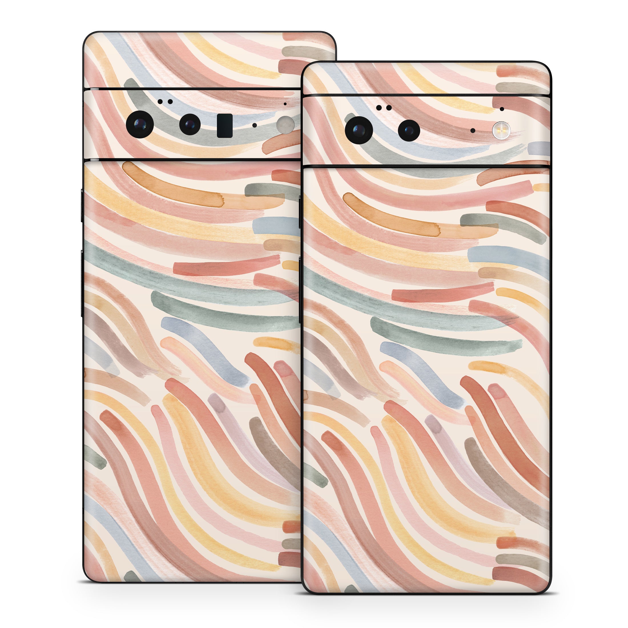 Terracotta Brushstroke Waves - Google Pixel 6 Skin