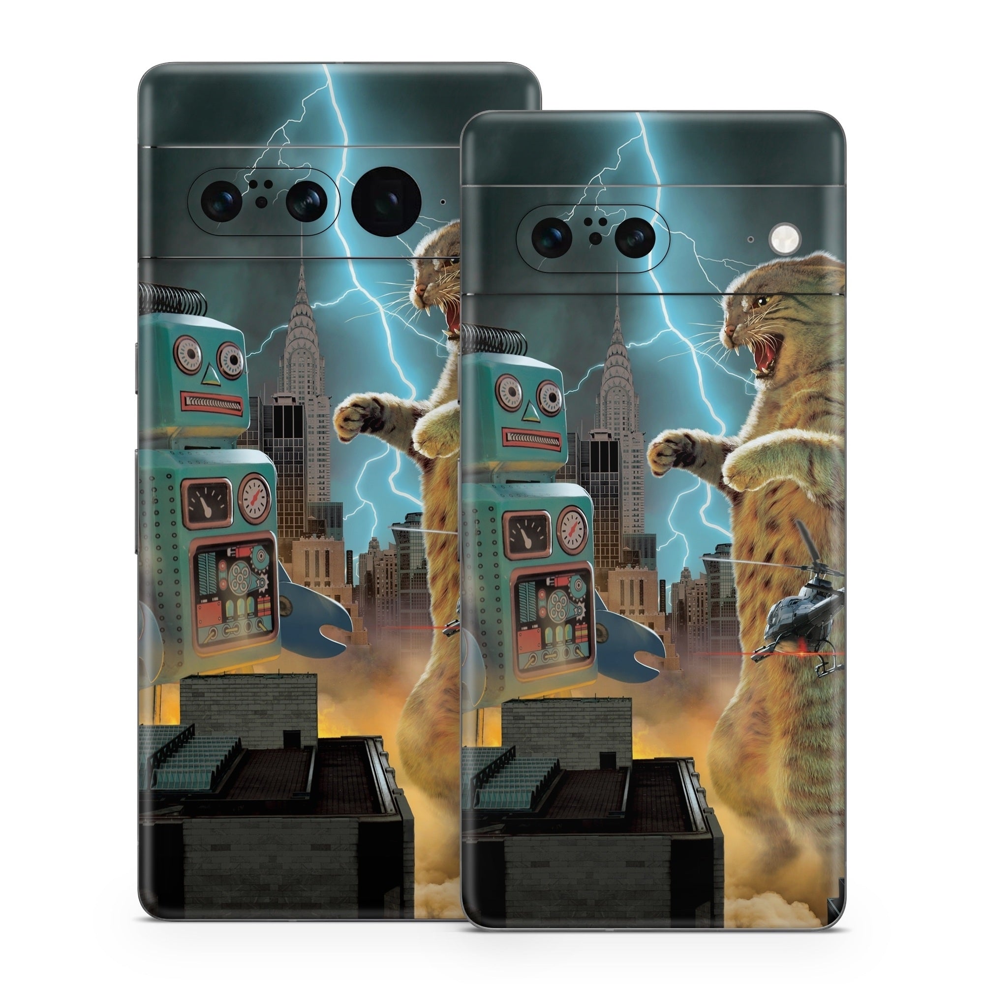 Catzilla Vs Robot - Google Pixel 7 Skin