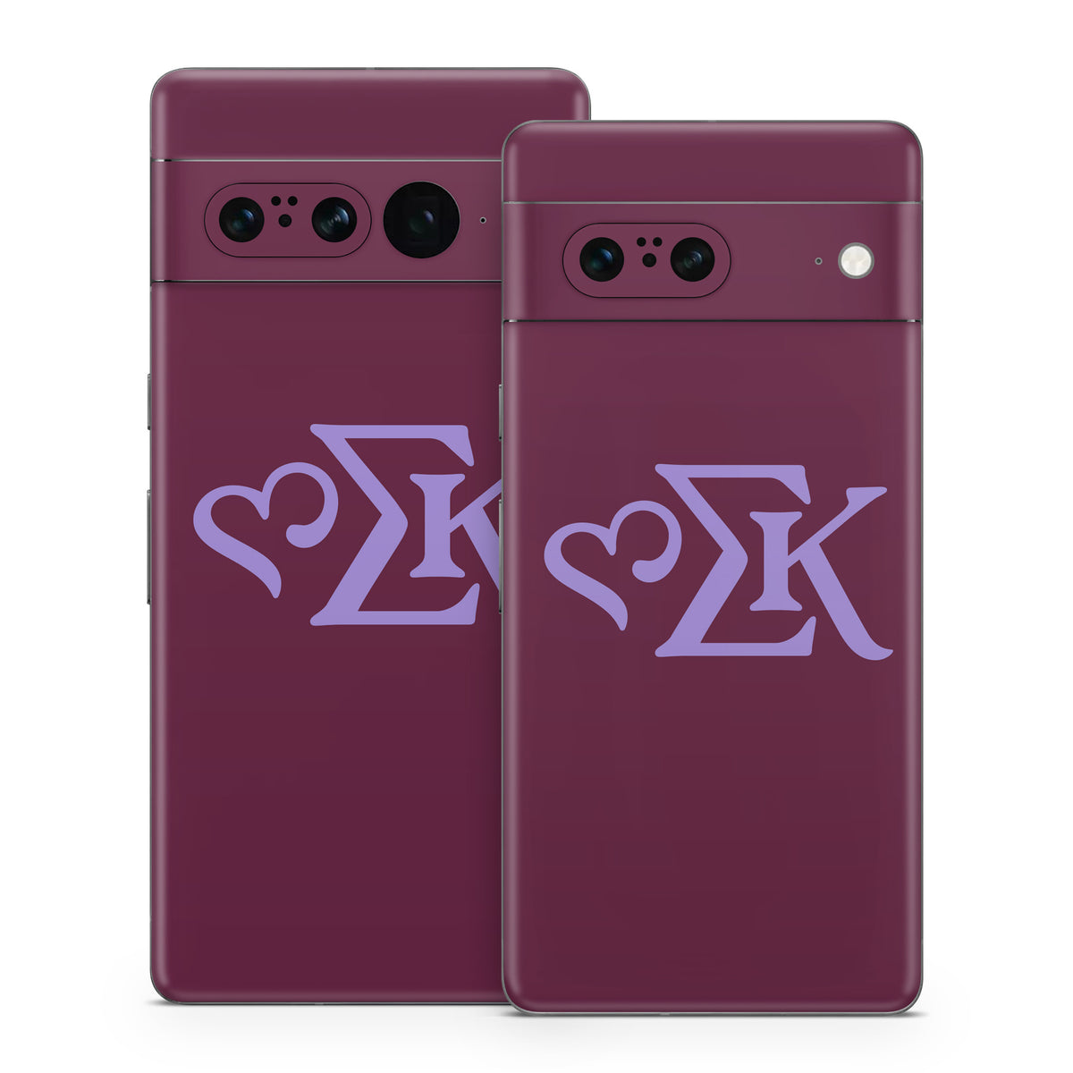 Sigma Kappa Greek Letters Legacy Lavender on Mary Maroon - Google Pixel 7 Skin