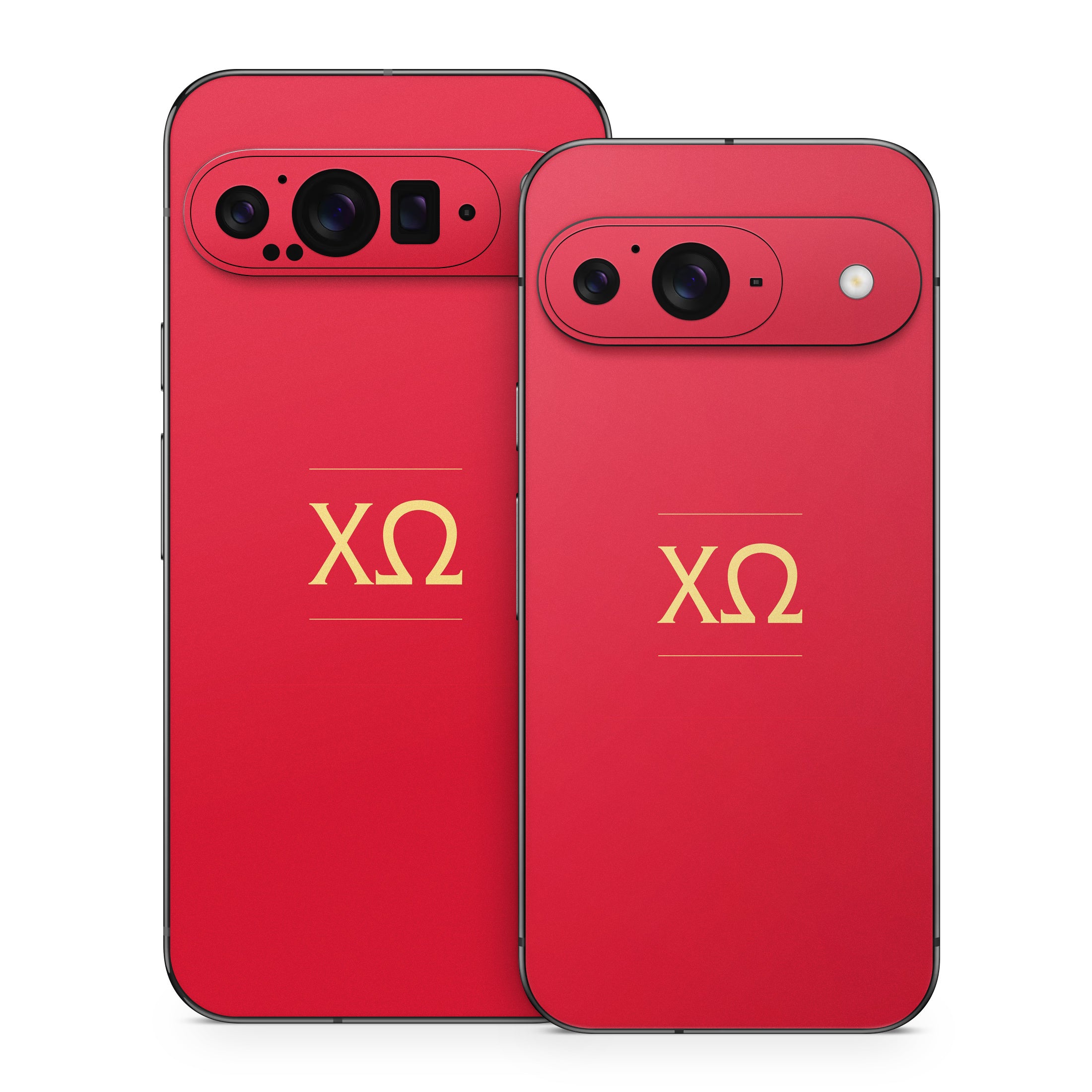 Chi Omega Letters Cardinal - Google Pixel 9 Skin