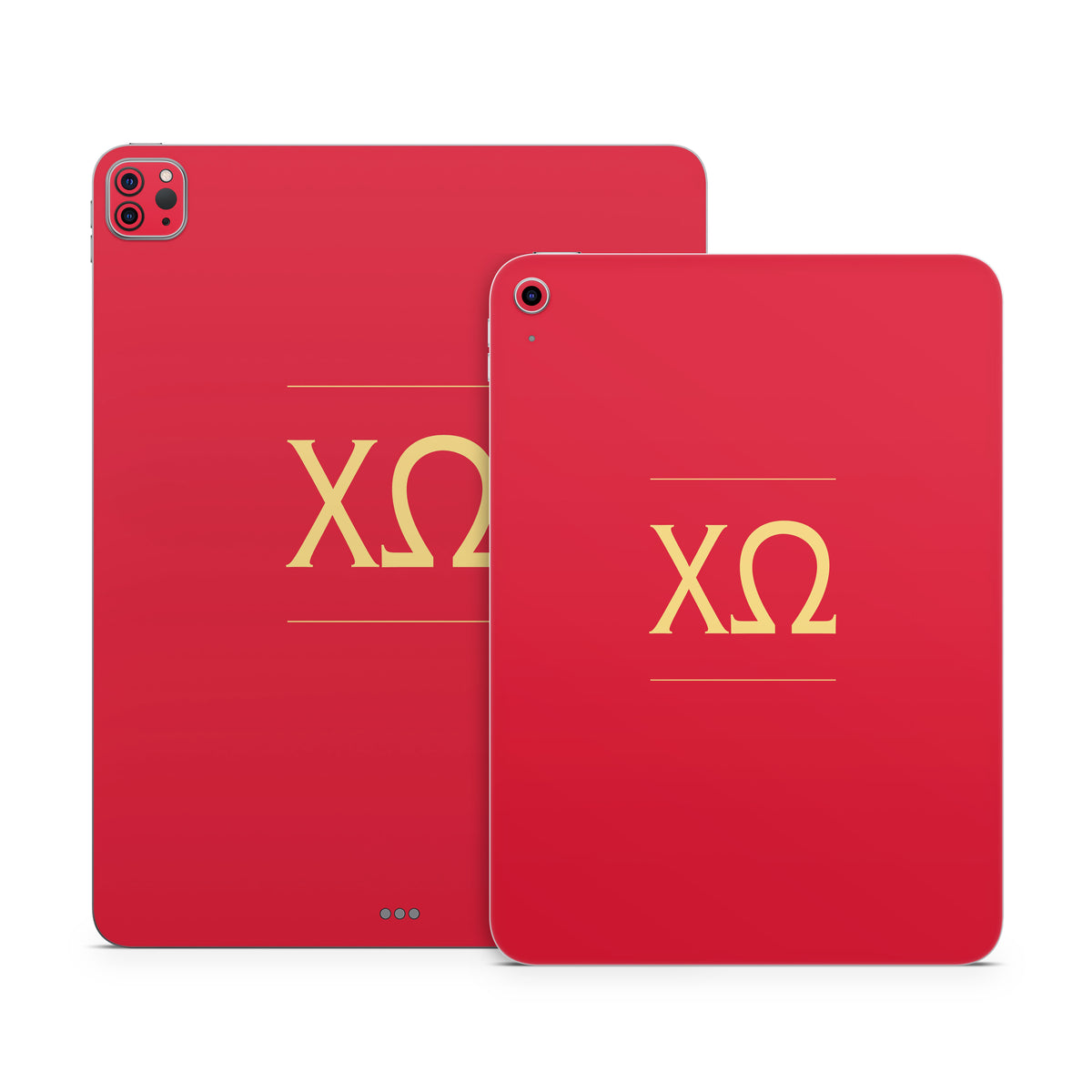 Chi Omega Letters Cardinal - Apple iPad Skin